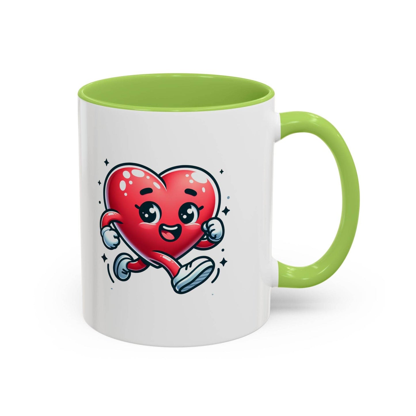 Playful Heart Running Coffee Mug - Cute Gift for Positive Thinkers - The Dreamer's Bookshop.