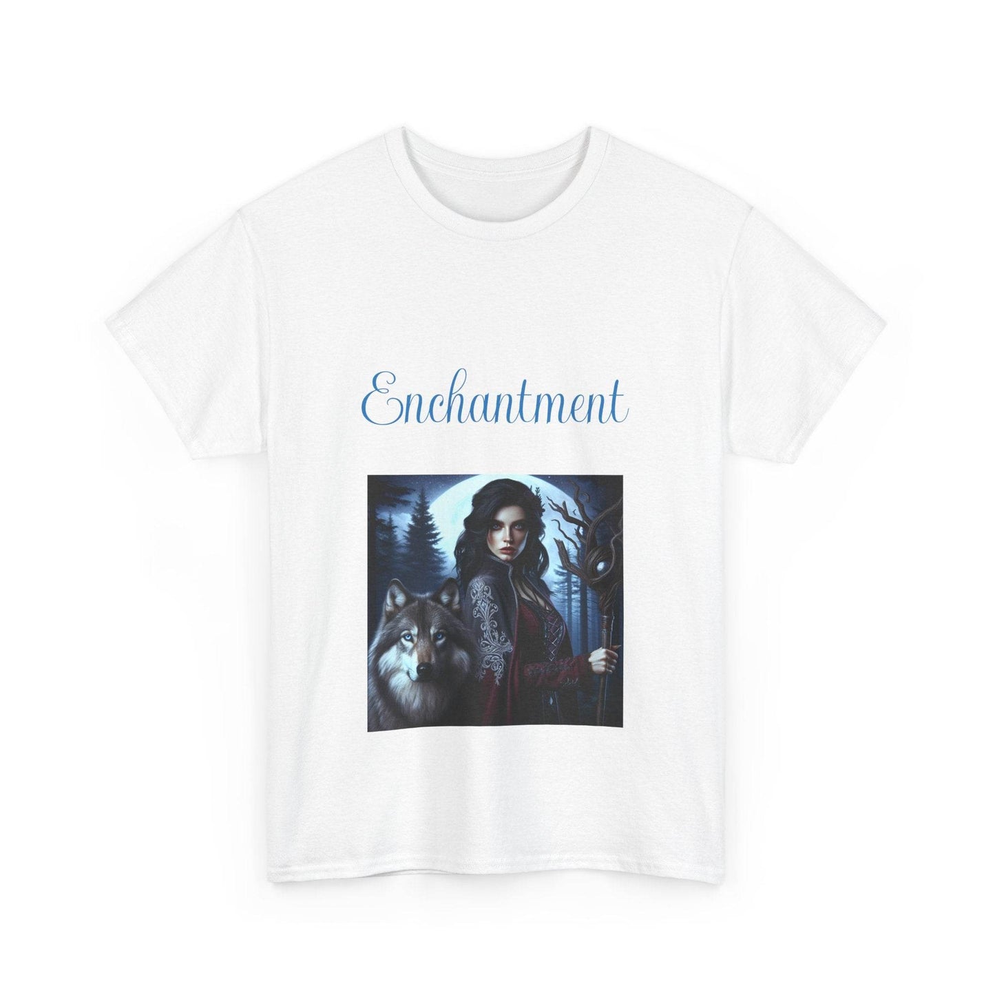 Enchanting Wolf Witch Unisex Heavy Cotton Tee - The Dreamer's Bookshop.