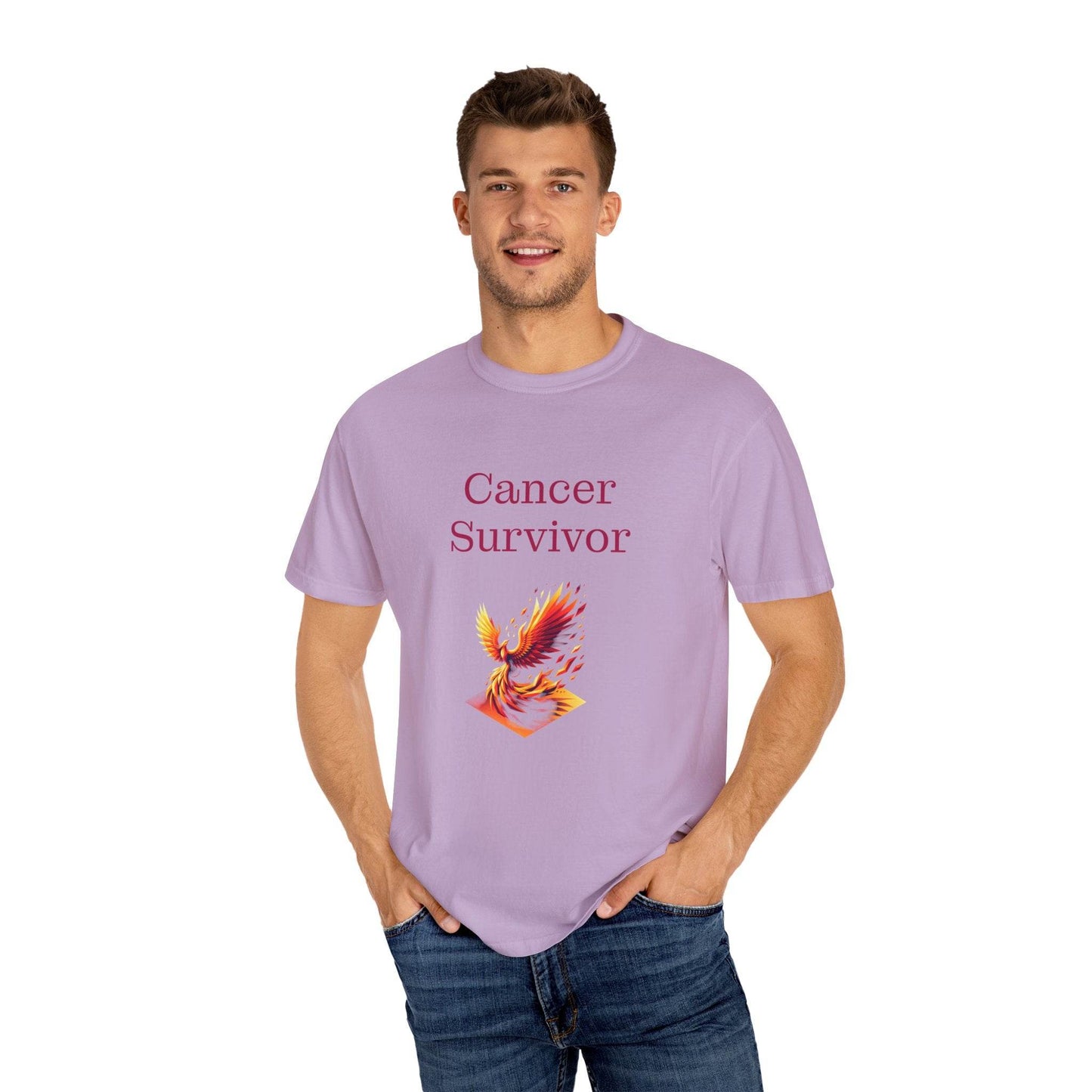 Cancer Survivor Unisex Garment-Dyed T-shirt - Inspirational Motivational Tee - The Dreamer's Bookshop.