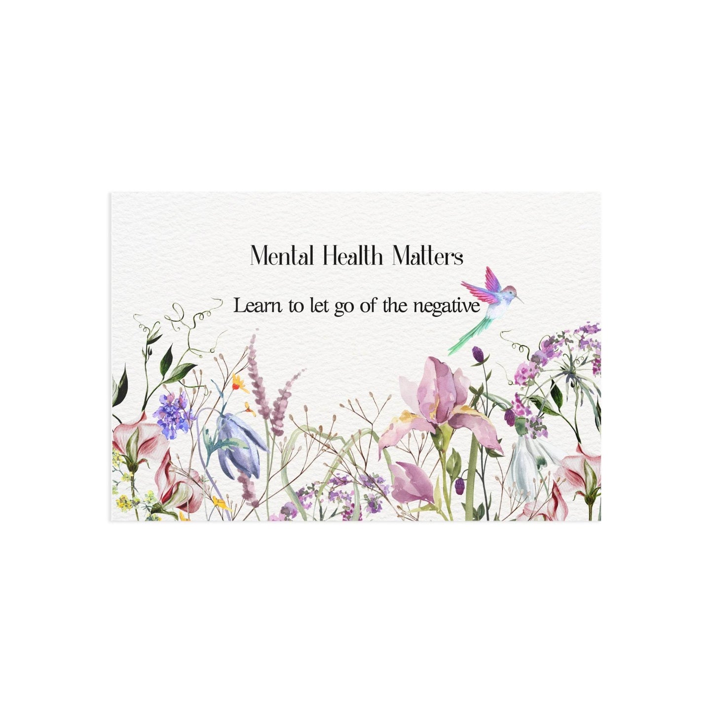 Watercolor "Let Go" Mental Health Matters Art Print Card - The Dreamer's Bookshop.