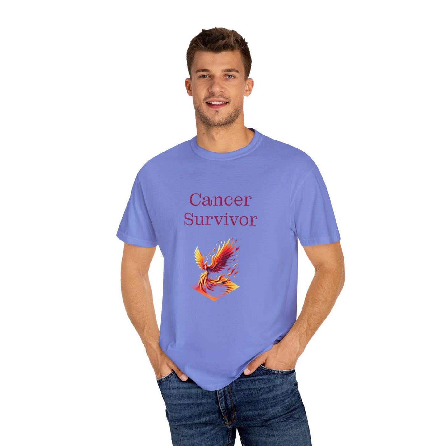 Cancer Survivor Unisex Garment-Dyed T-shirt - Inspirational Motivational Tee - The Dreamer's Bookshop.