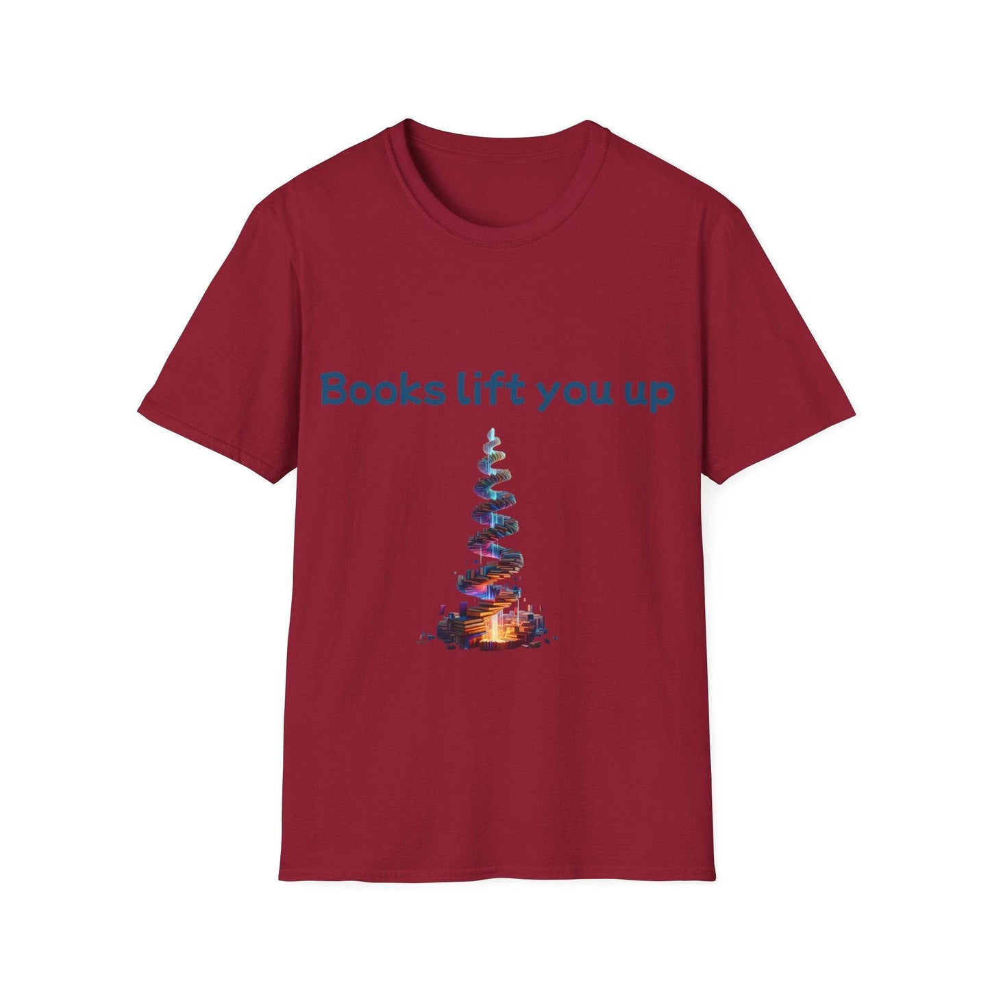 Inspirational Unisex Softstyle T-Shirt - Books Lift You Up - The Dreamer's Bookshop.
