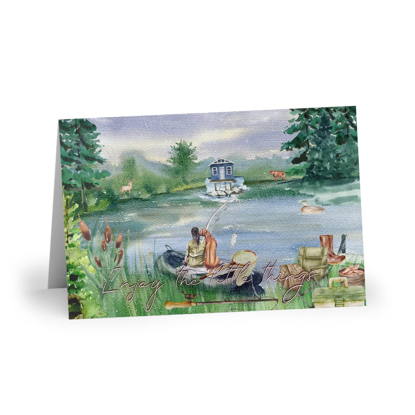 The Dreamer's Bookshop "Fishing" Enjoy the Little Things Card - The Dreamer's Bookshop.