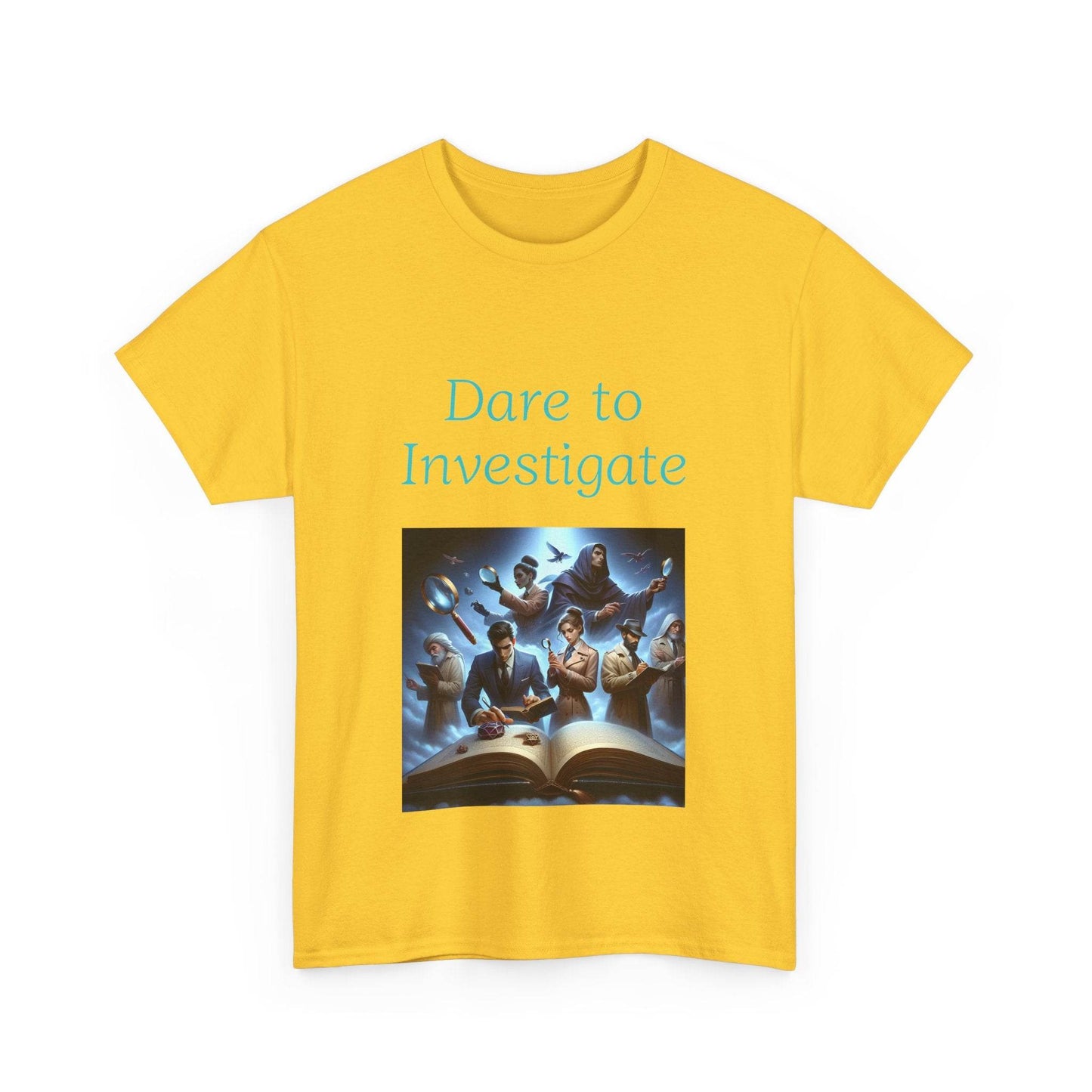 Investigate - Unisex Heavy Cotton Tee - Crime/Mystery Books - The Dreamer's Bookshop.