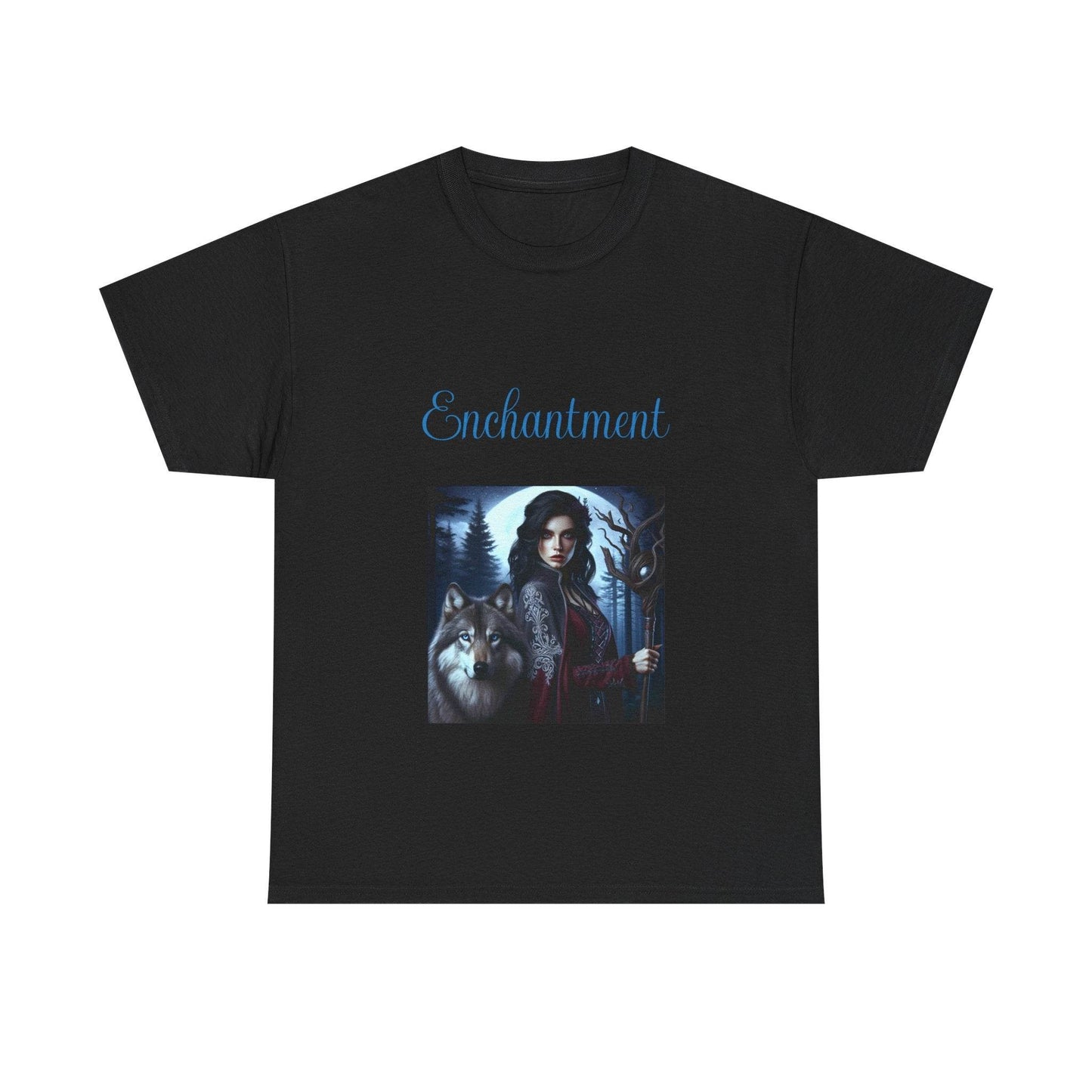 Enchanting Wolf Witch Unisex Heavy Cotton Tee - The Dreamer's Bookshop.