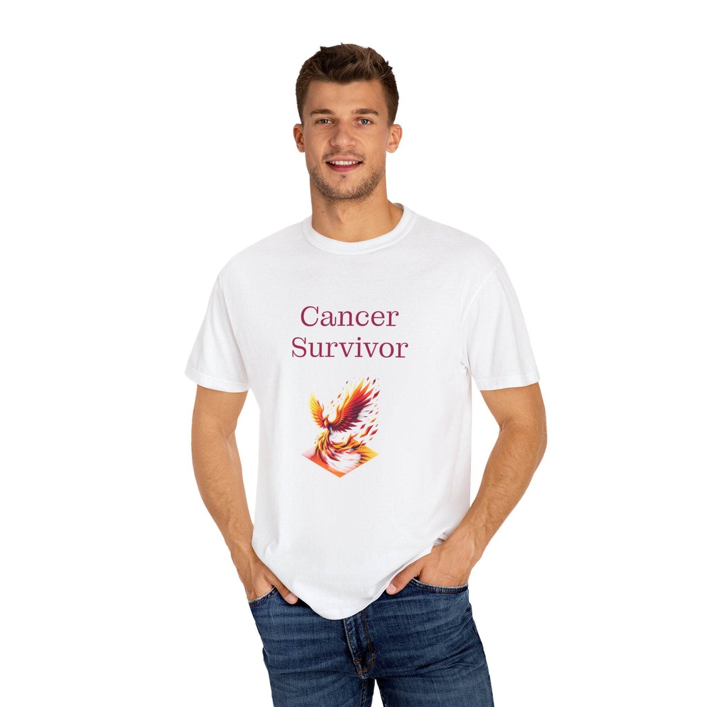Cancer Survivor Unisex Garment-Dyed T-shirt - Inspirational Motivational Tee - The Dreamer's Bookshop.