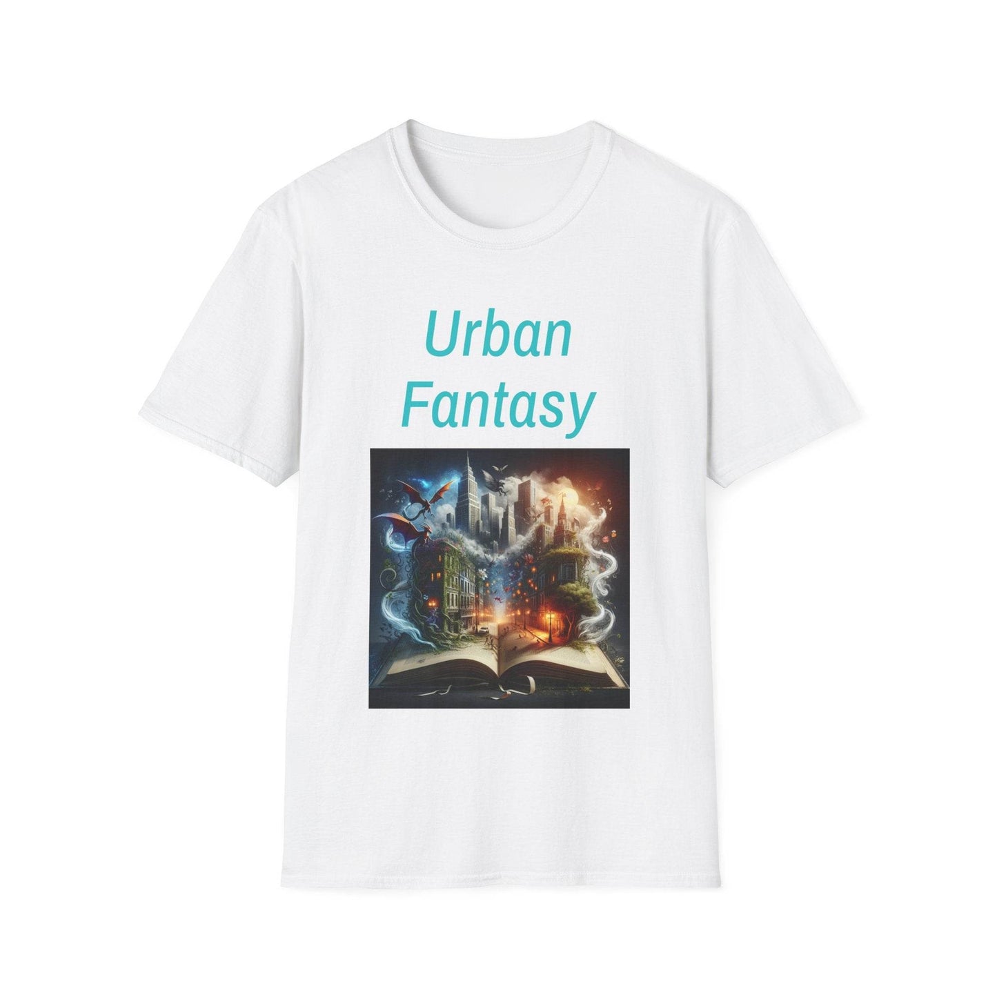 Urban Fantasy Unisex Softstyle T-Shirt - Dreamy Book Design for Book Lovers - The Dreamer's Bookshop.