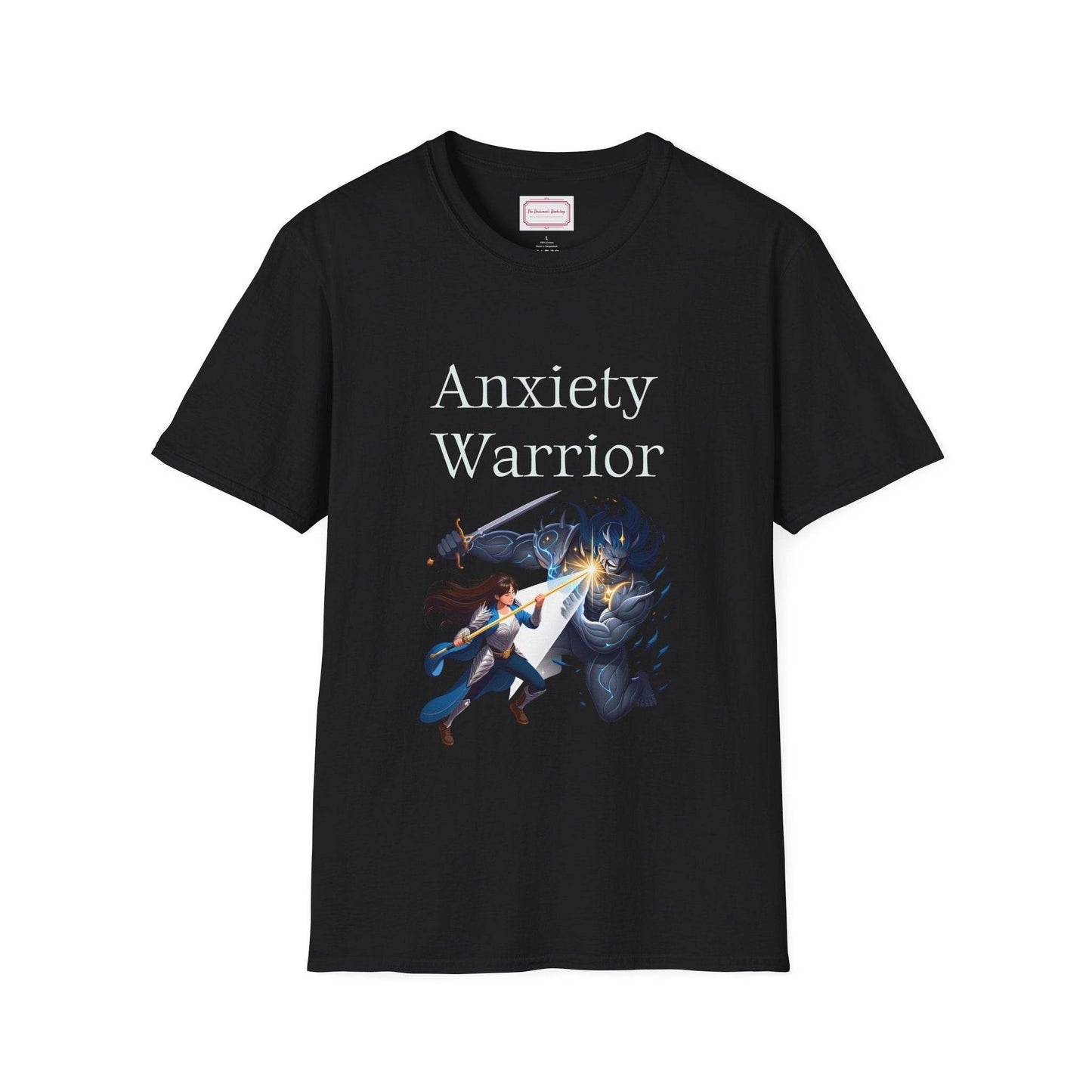 Anxiety Warrior Unisex Softstyle T-Shirt - Embrace Your Battles - The Dreamer's Bookshop.