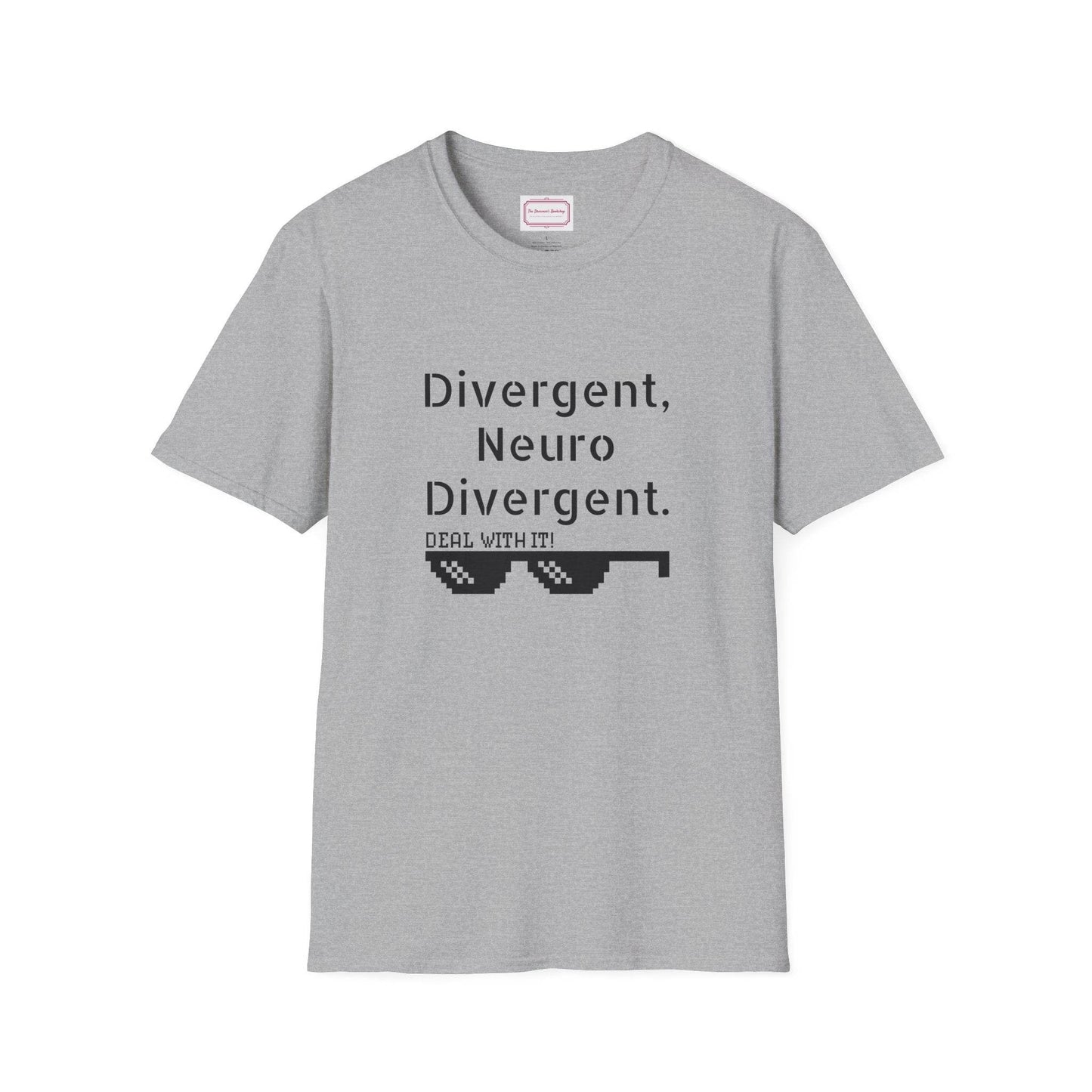 Divergent Neurodivergent T-Shirt - Unisex Softstyle Tee for Acceptance and Awareness - The Dreamer's Bookshop.