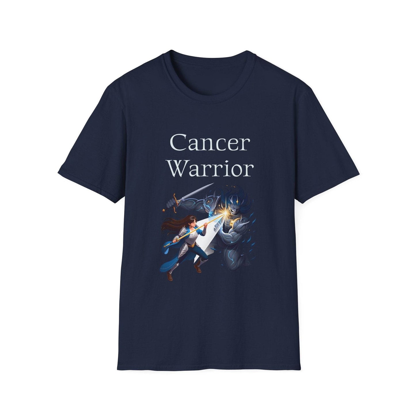 Cancer Warrior Unisex Softstyle T-Shirt - Empowering Battle for Women's Health - The Dreamer's Bookshop.