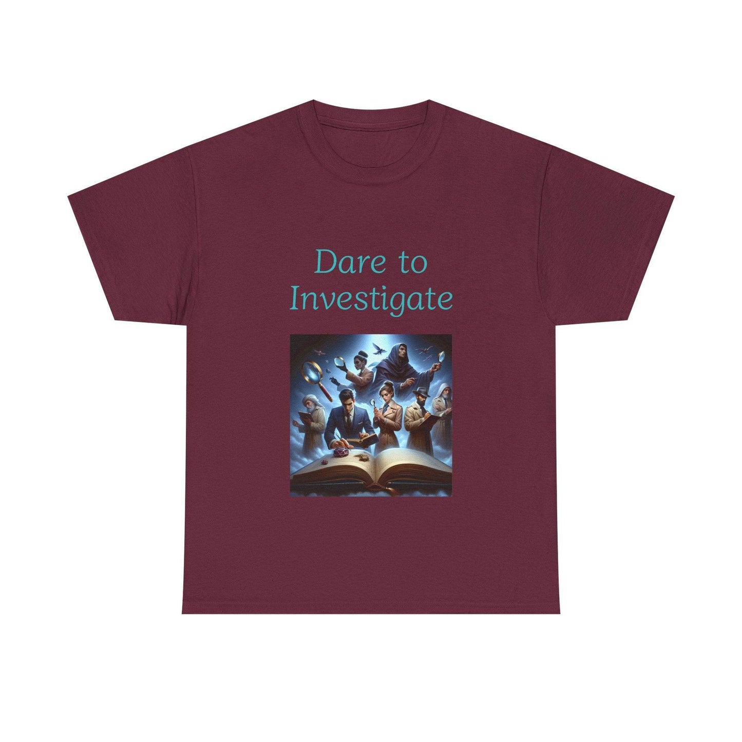 Investigate - Unisex Heavy Cotton Tee - Crime/Mystery Books - The Dreamer's Bookshop.