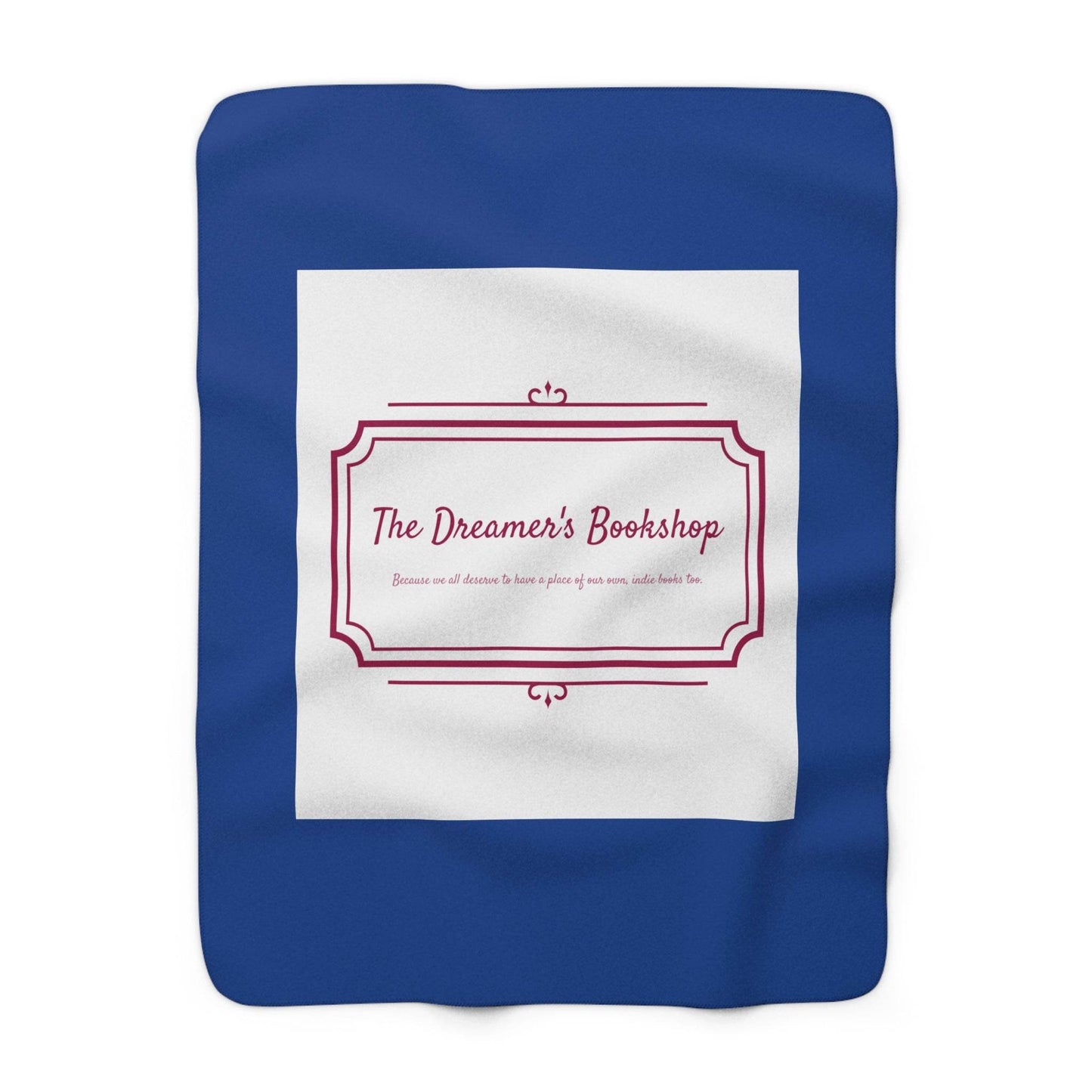 Cozy Sherpa Fleece Blanket - 'The Dreamer's Bookshop' Design - The Dreamer's Bookshop.