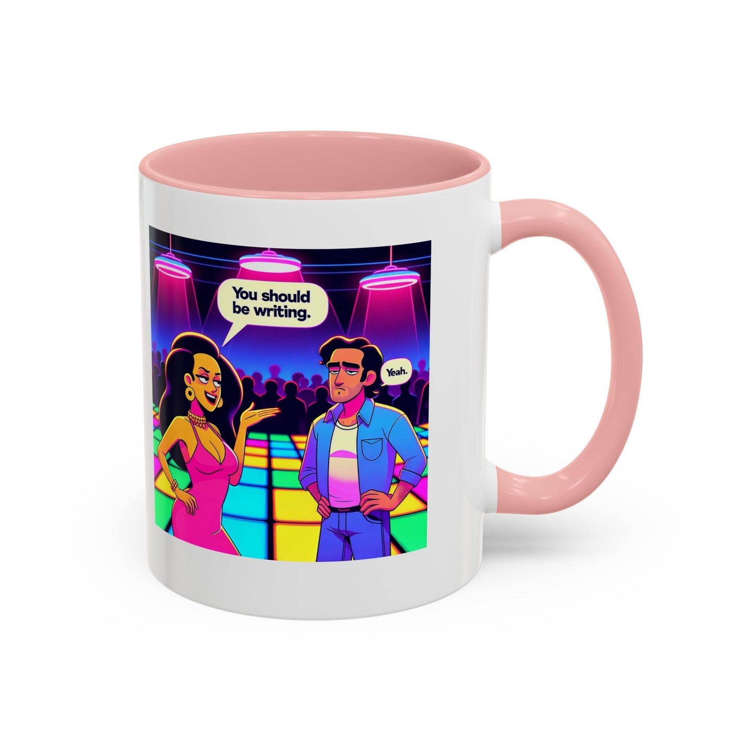 Retro Vibe Accent Coffee Mug - You should be writing - The Dreamer's Bookshop.