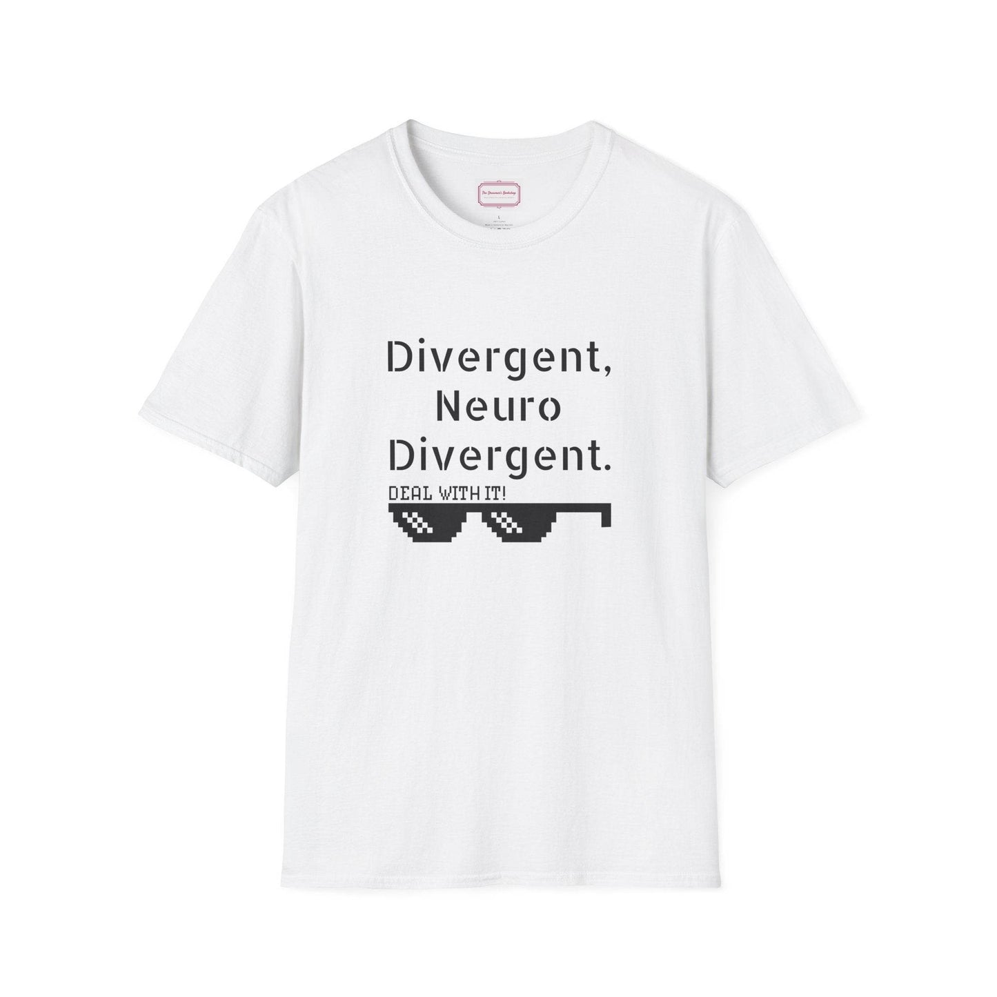 Divergent Neurodivergent T-Shirt - Unisex Softstyle Tee for Acceptance and Awareness - The Dreamer's Bookshop.
