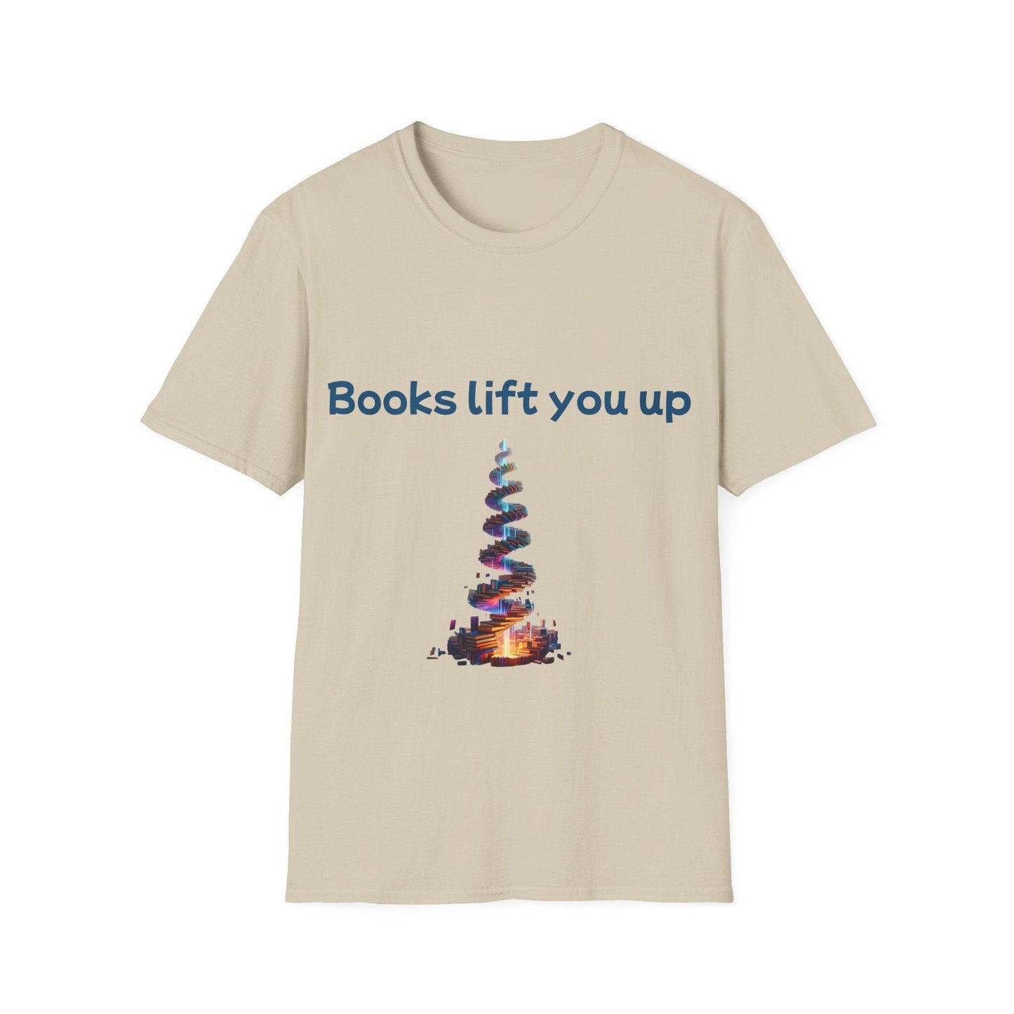 Inspirational Unisex Softstyle T-Shirt - Books Lift You Up - The Dreamer's Bookshop.
