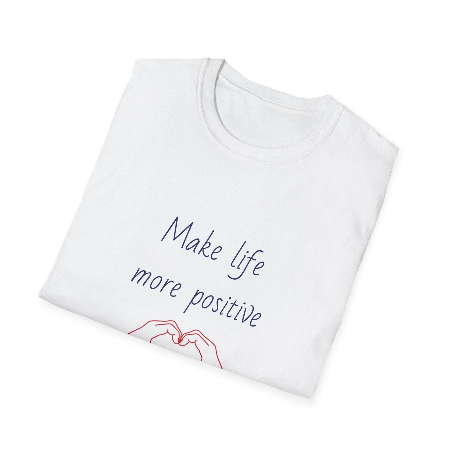 Positive Vibe Unisex Softstyle T-Shirt - 'Make Life More Positive' - The Dreamer's Bookshop.