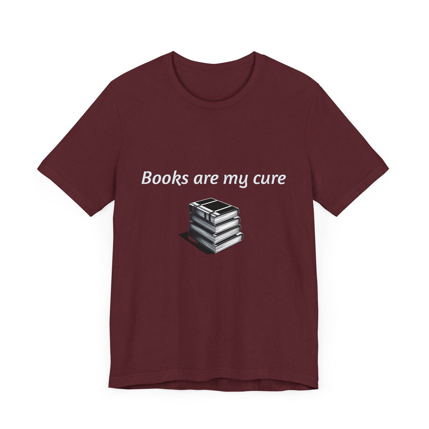 Inspirational Unisex Short Sleeve Tee - Books are my cure - The Dreamer's Bookshop.