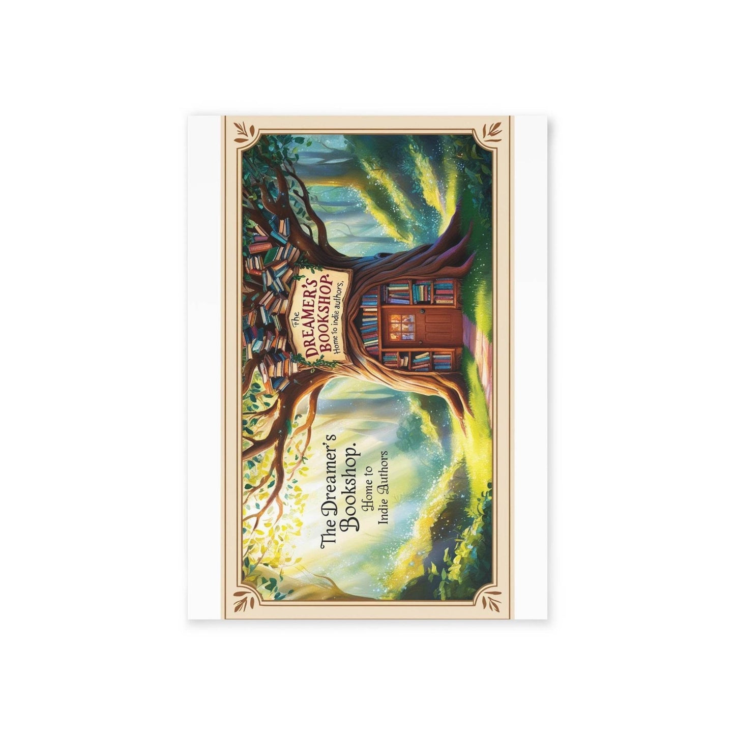 The Dreamer's Bookshop - Tree and Books Card - The Dreamer's Bookshop.