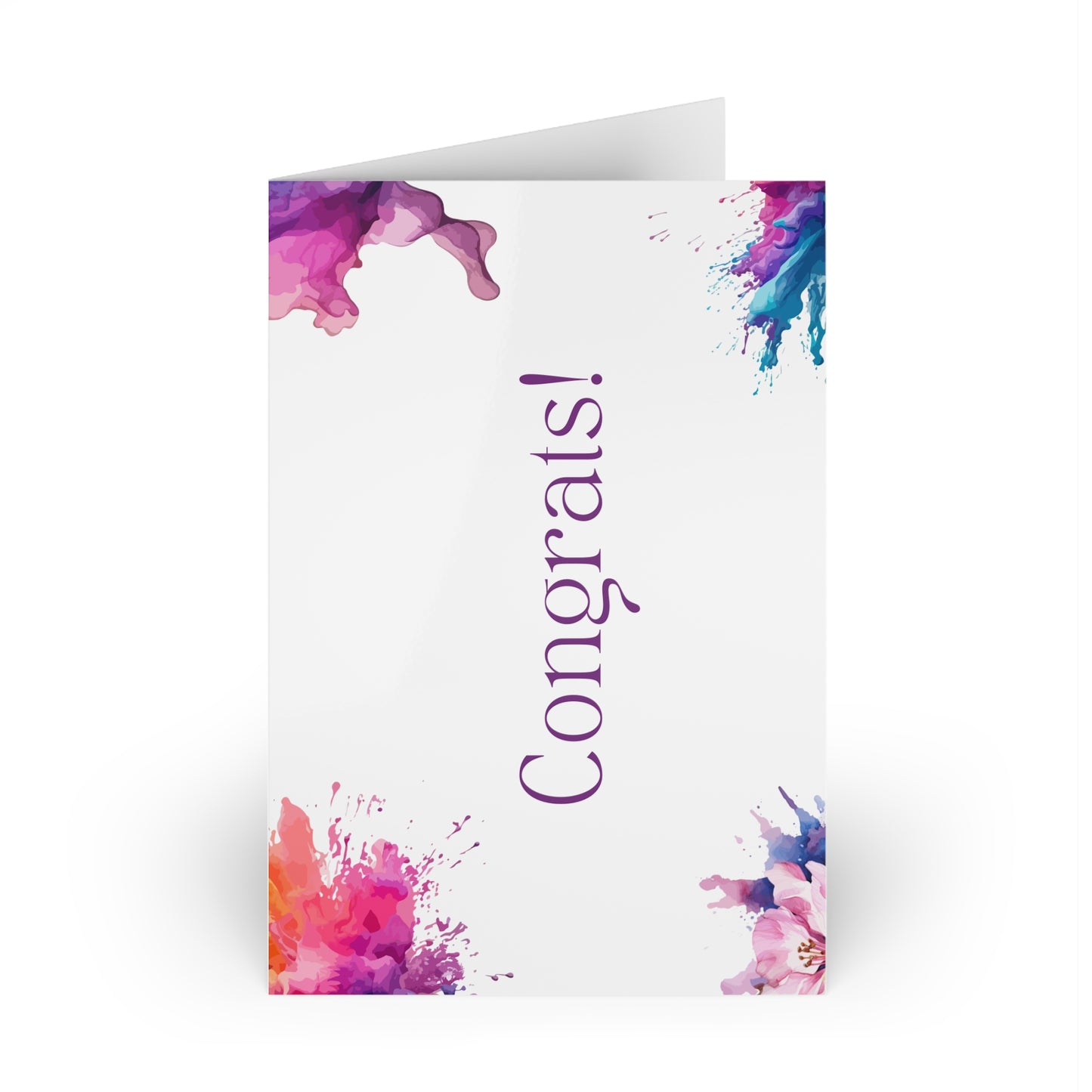 Watercolor Art Exclamation Card "Congrats" Joyful Print - The Dreamer's Bookshop.