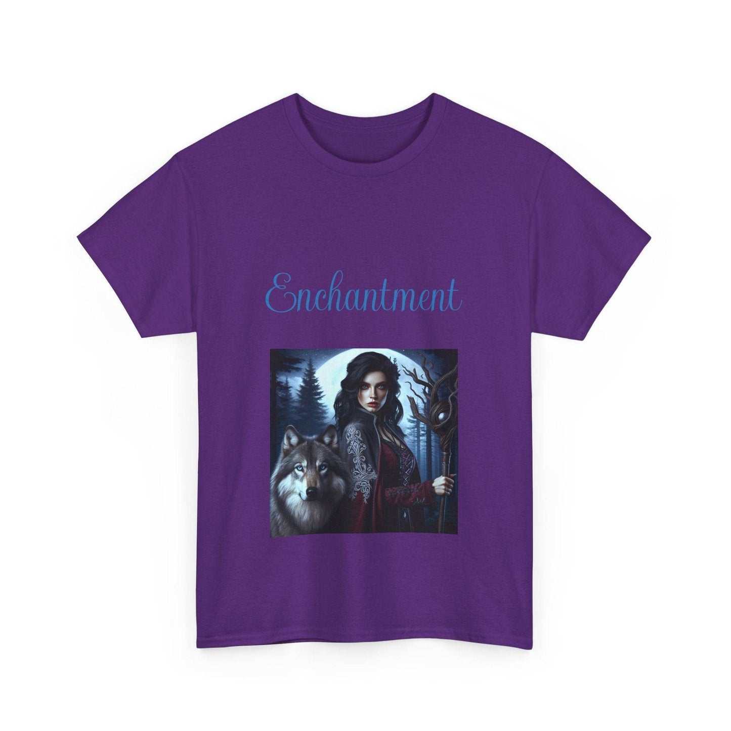 Enchanting Wolf Witch Unisex Heavy Cotton Tee - The Dreamer's Bookshop.