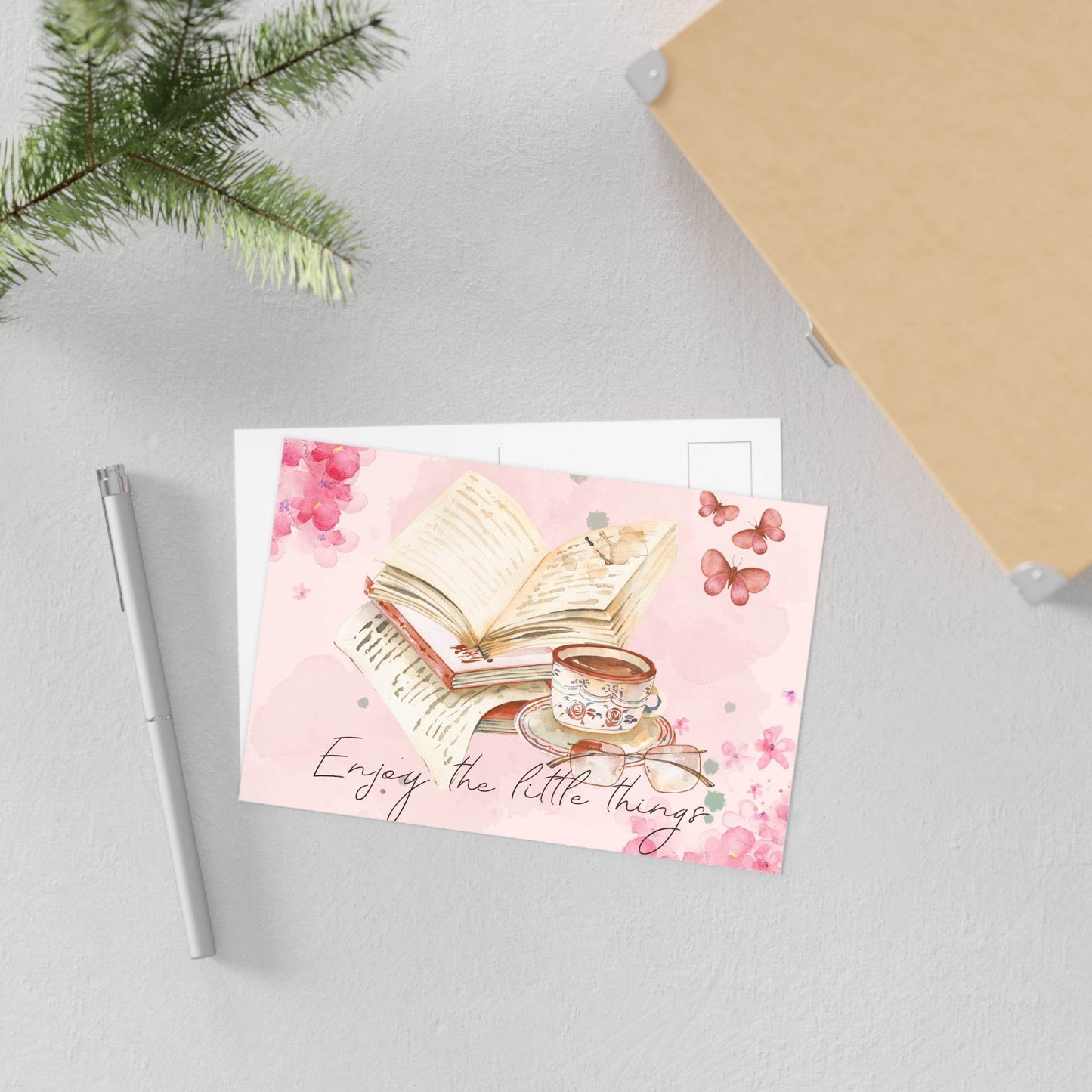 The Dreamer's Bookshop "Bookworm" Enjoy the Little Things Card - The Dreamer's Bookshop.
