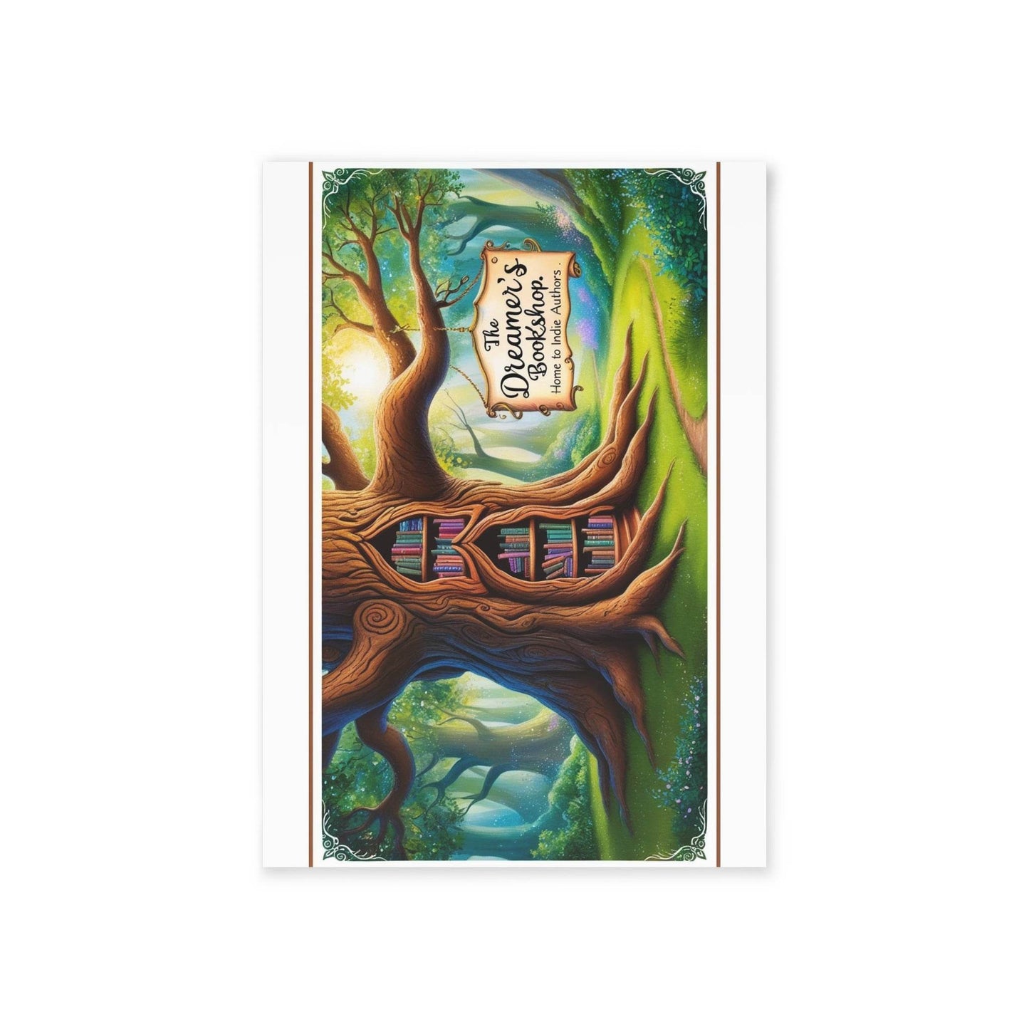 The Dreamer's Bookshop - Tree and Books Card - The Dreamer's Bookshop.