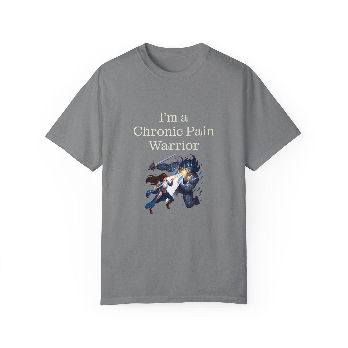 Chronic Pain Warrior Unisex Garment-Dyed T-shirt - Inspirational Motivational Tee - The Dreamer's Bookshop.