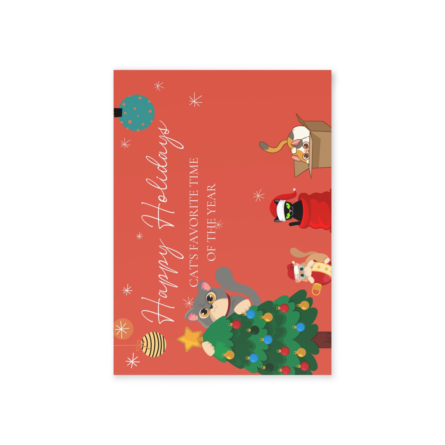 The Dreamer's Bookshop "Cat's Red XMas" Cute Christmas Cards