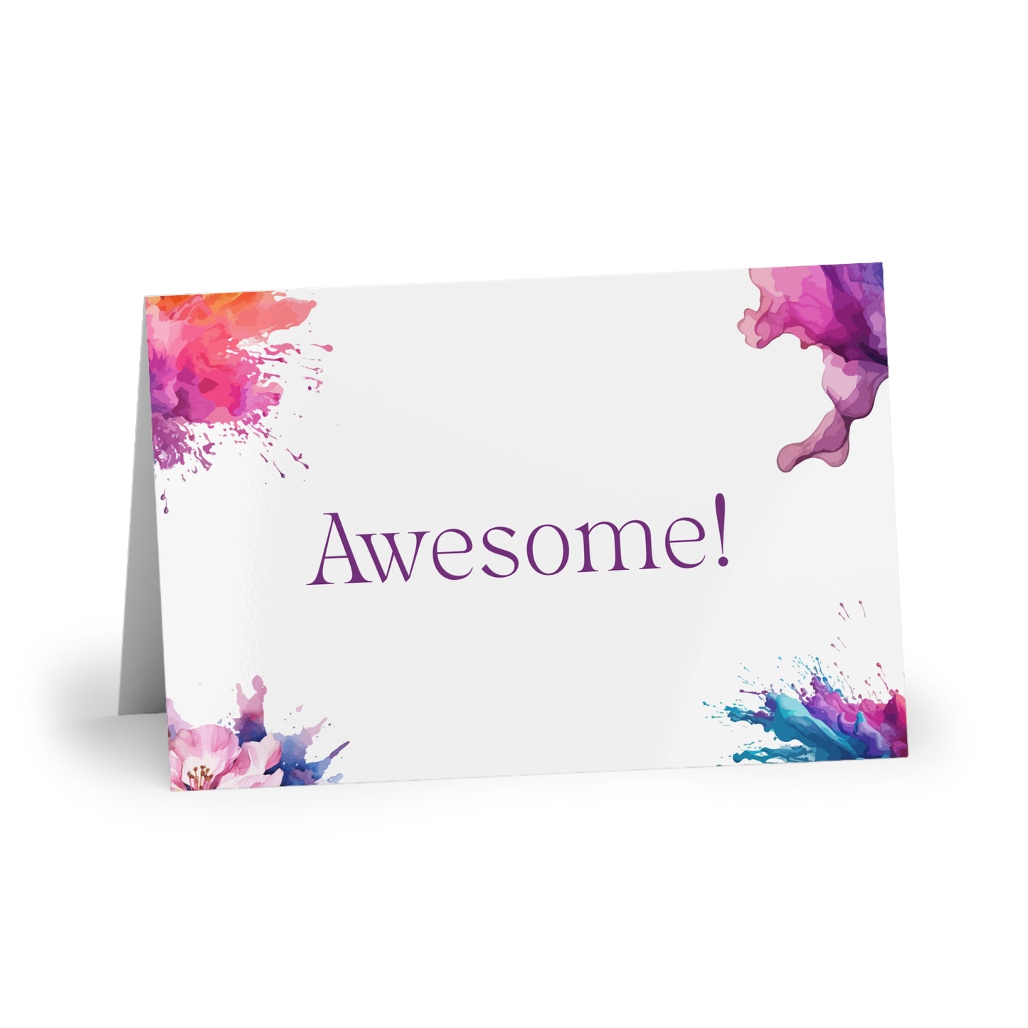 Watercolor Art Exclamation Card "Awesome" Joyful Print - The Dreamer's Bookshop.