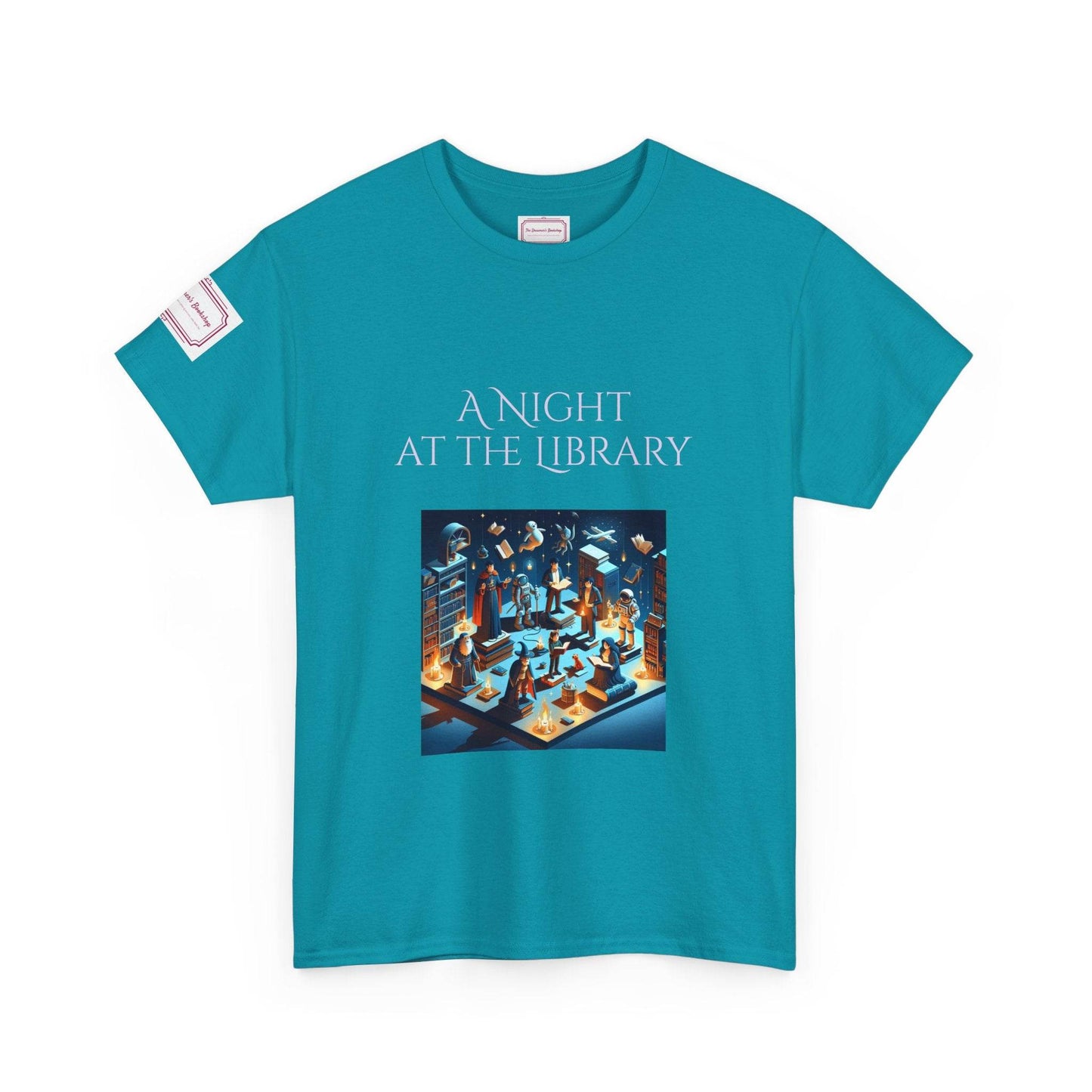 Night at the Library - Unisex Heavy Cotton Tee - Perfect for Book Lovers - The Dreamer's Bookshop.