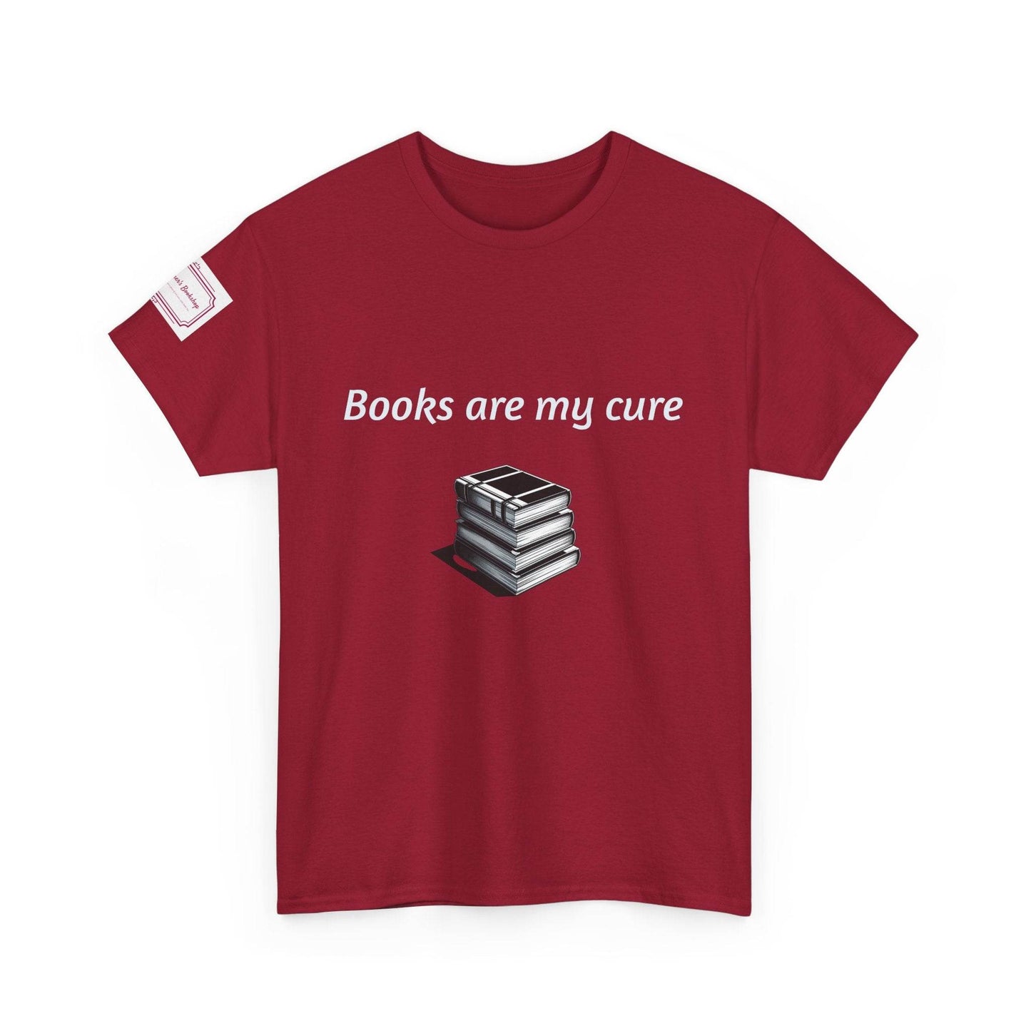 Books are my cure - Inspirational Unisex Heavy Cotton Tee - The Dreamer's Bookshop.