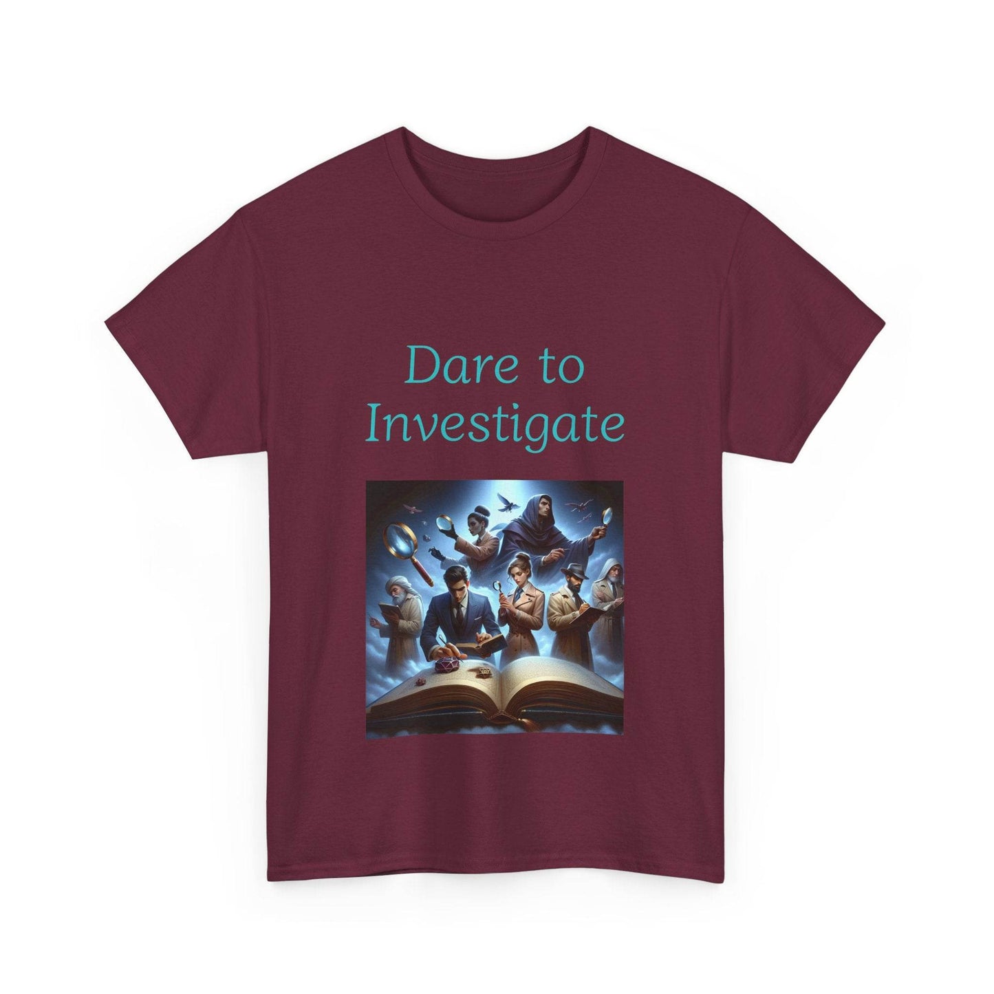 Investigate - Unisex Heavy Cotton Tee - Crime/Mystery Books - The Dreamer's Bookshop.