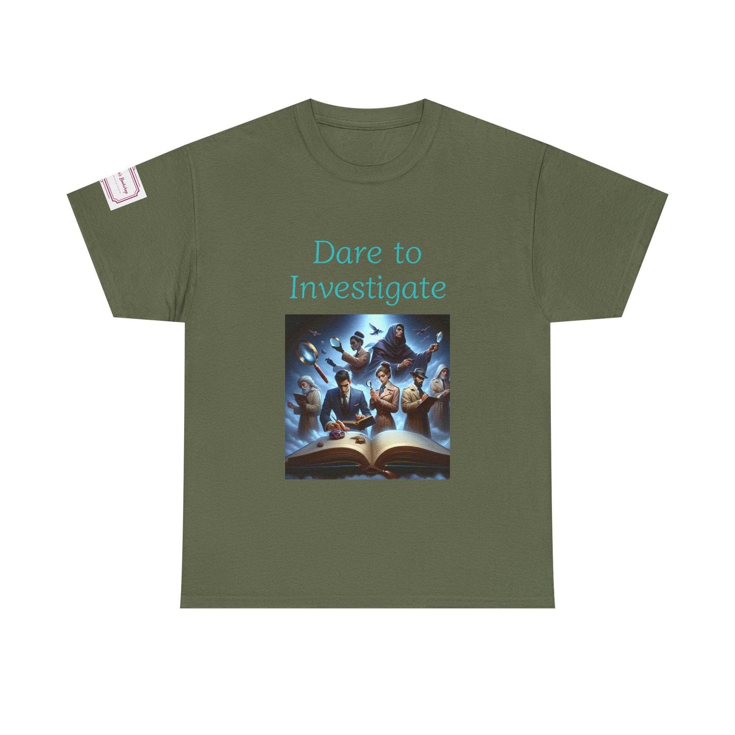 Investigate - Graphic Unisex Heavy Cotton Tee - Crime/Mystery Books - The Dreamer's Bookshop.