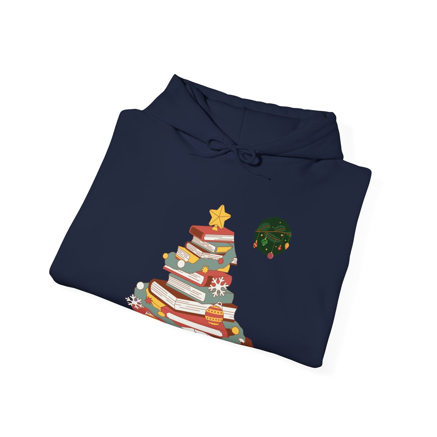 Christmas Book Tree Hoodie - Cozy Unisex Sweatshirt for Book Lovers