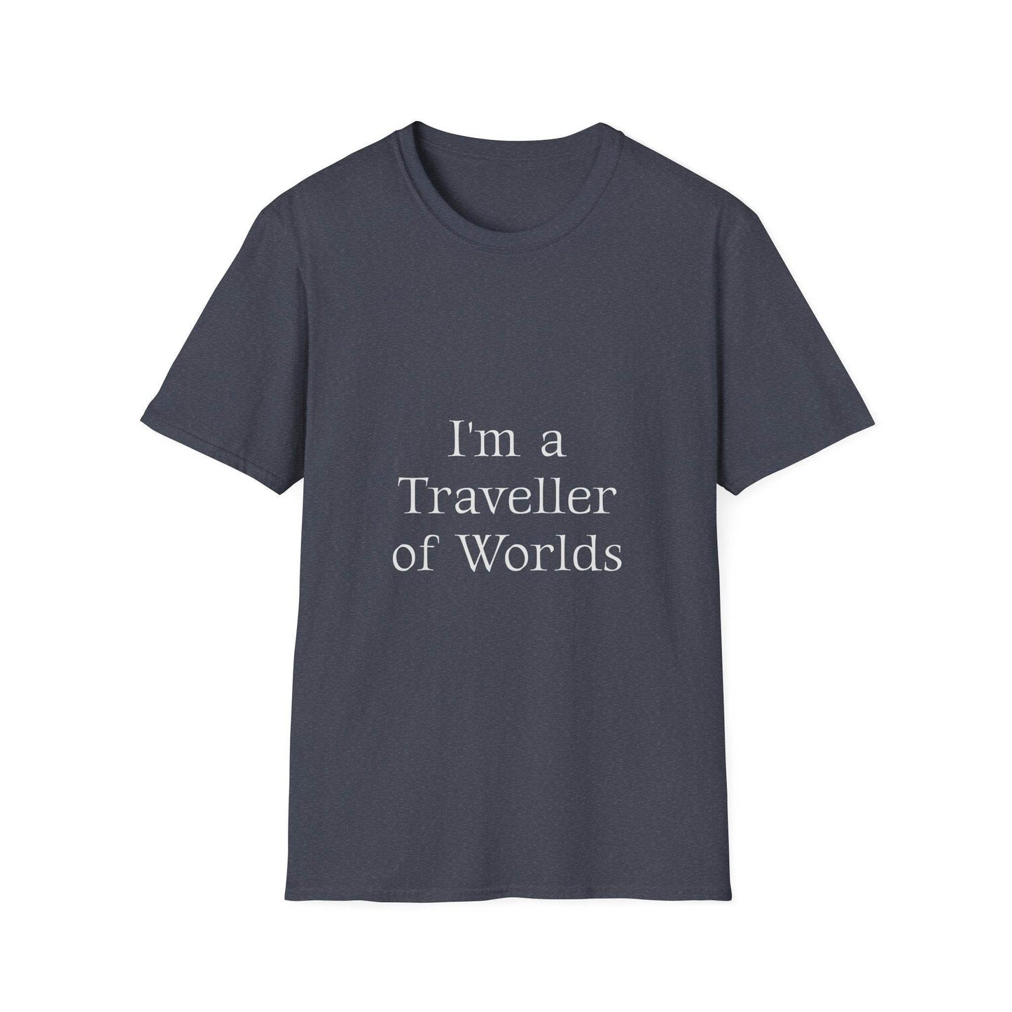 Unisex Softstyle T-Shirt - 'I'm a Traveller of Worlds' & 'Books Take Me Places Far & Beyond' - The Dreamer's Bookshop.