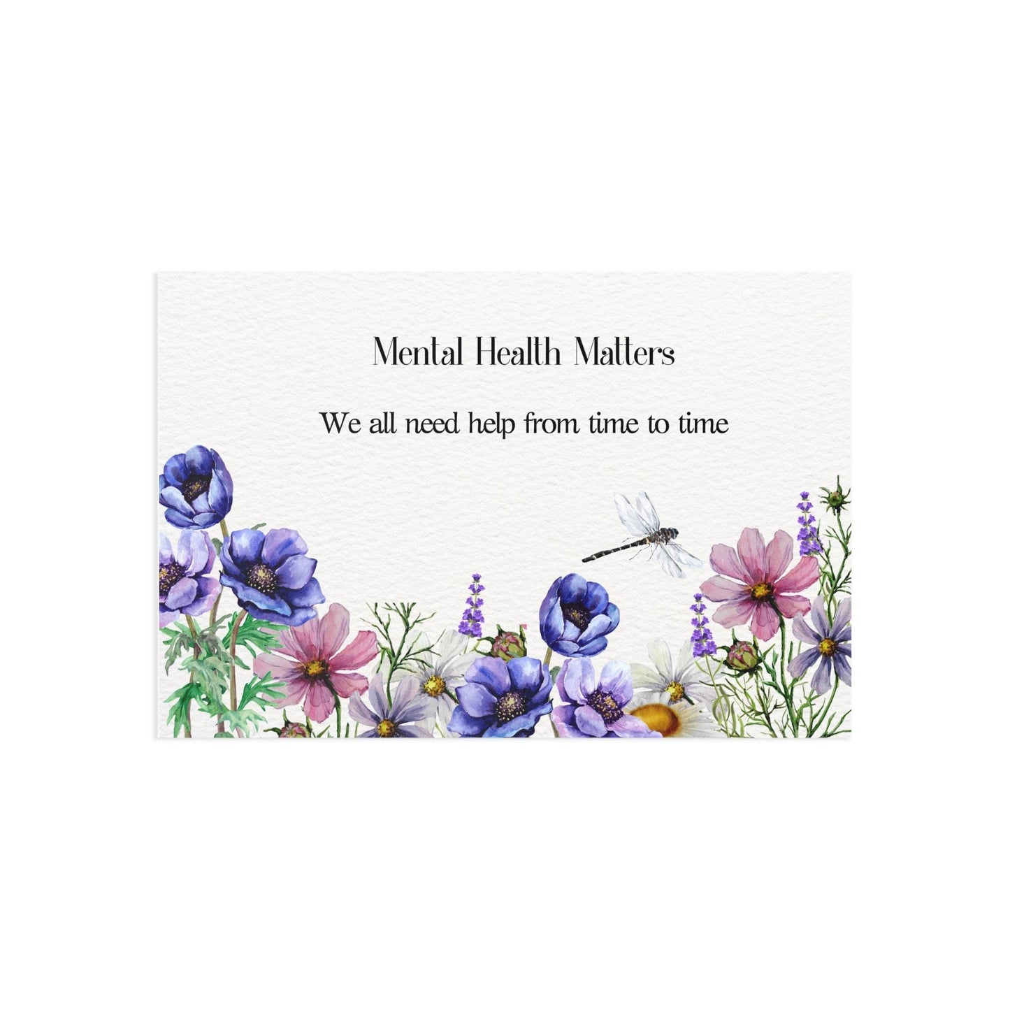 Watercolor "Need Help" Mental Health Matters Art Print - The Dreamer's Bookshop.