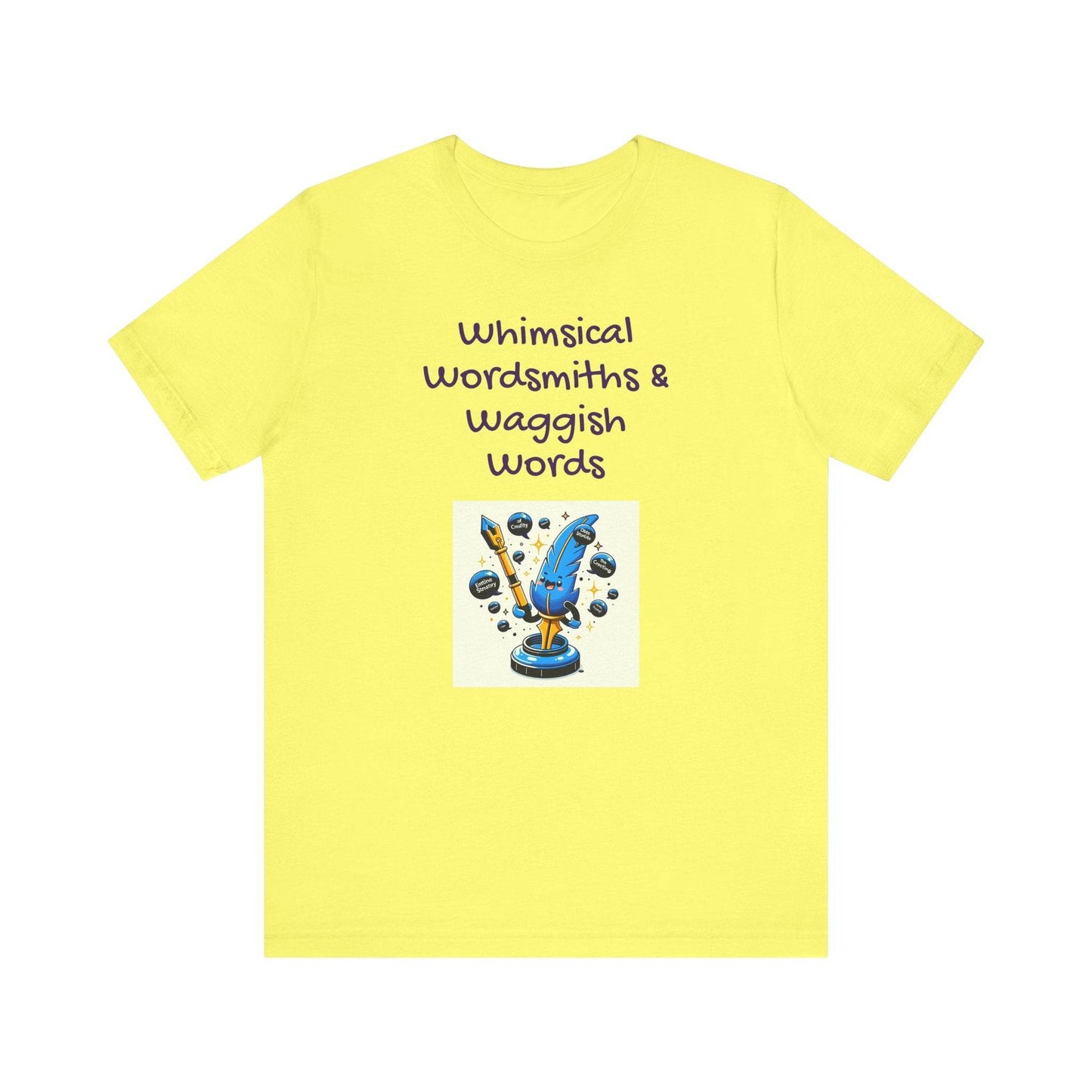 Whimsical Wordsmiths Short Sleeve Tee - Creative Gift for Writers - The Dreamer's Bookshop.