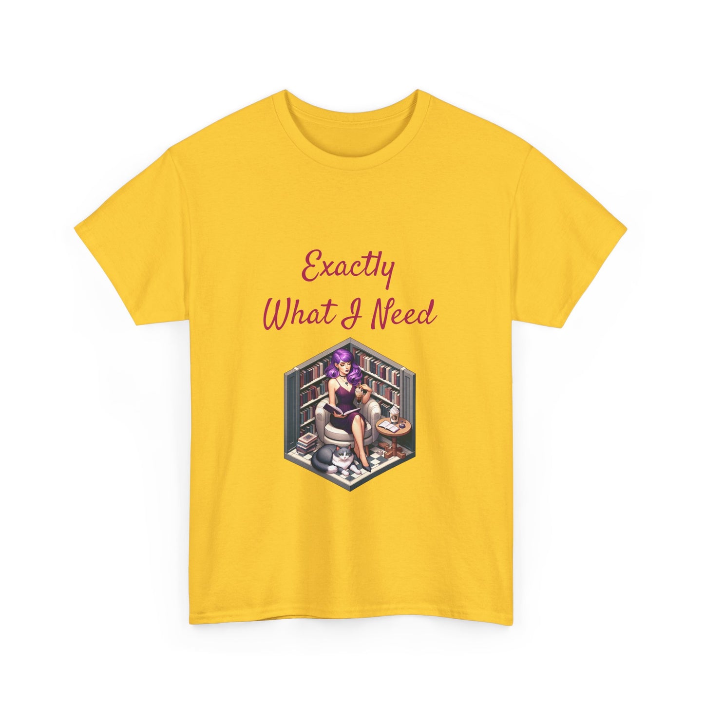 Book Lover's Unisex Heavy Cotton Tee - "What I Need" - The Dreamer's Bookshop.