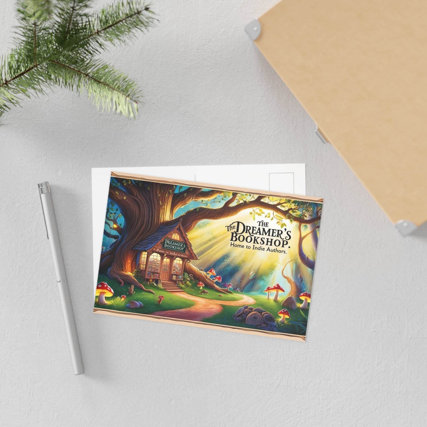 The Dreamer's Bookshop Tree and Books Art Print Card - The Dreamer's Bookshop.