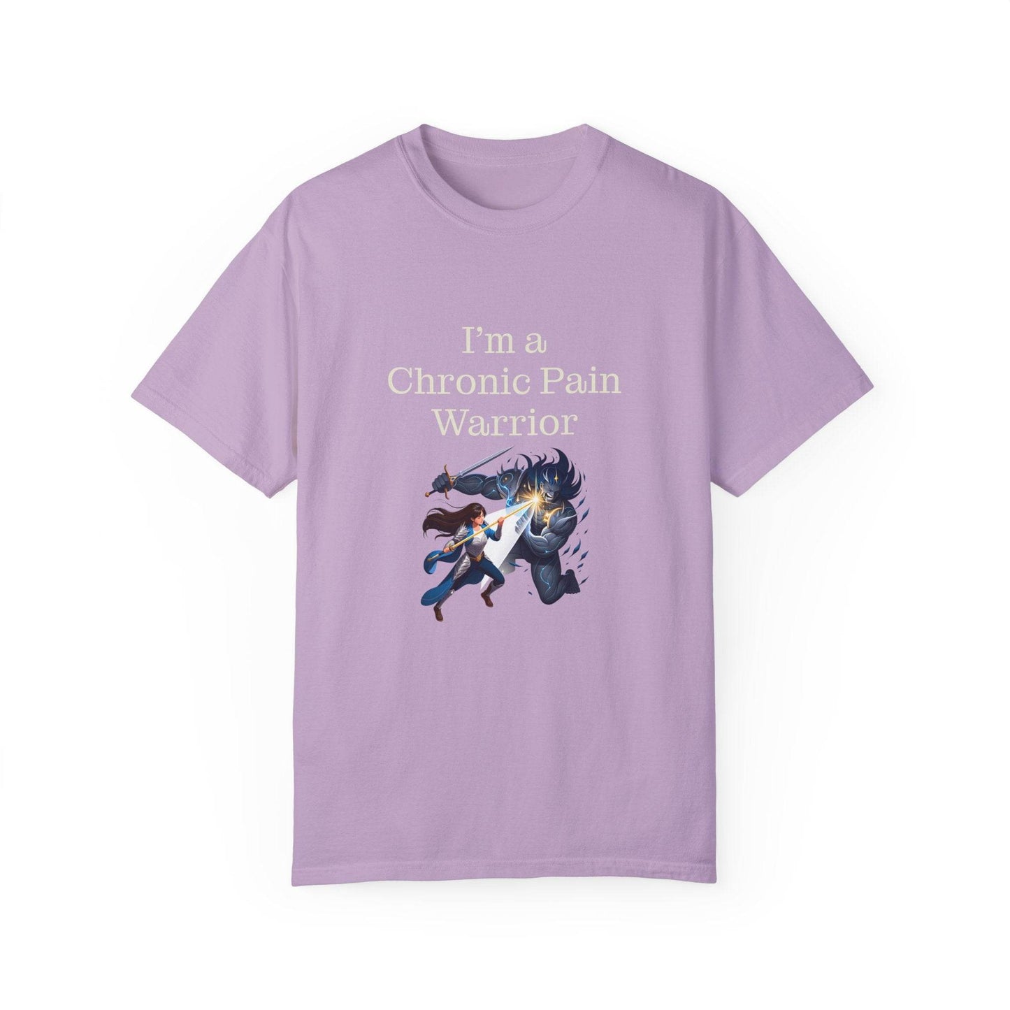 Chronic Pain Warrior Unisex Garment-Dyed T-shirt - Inspirational Motivational Tee - The Dreamer's Bookshop.