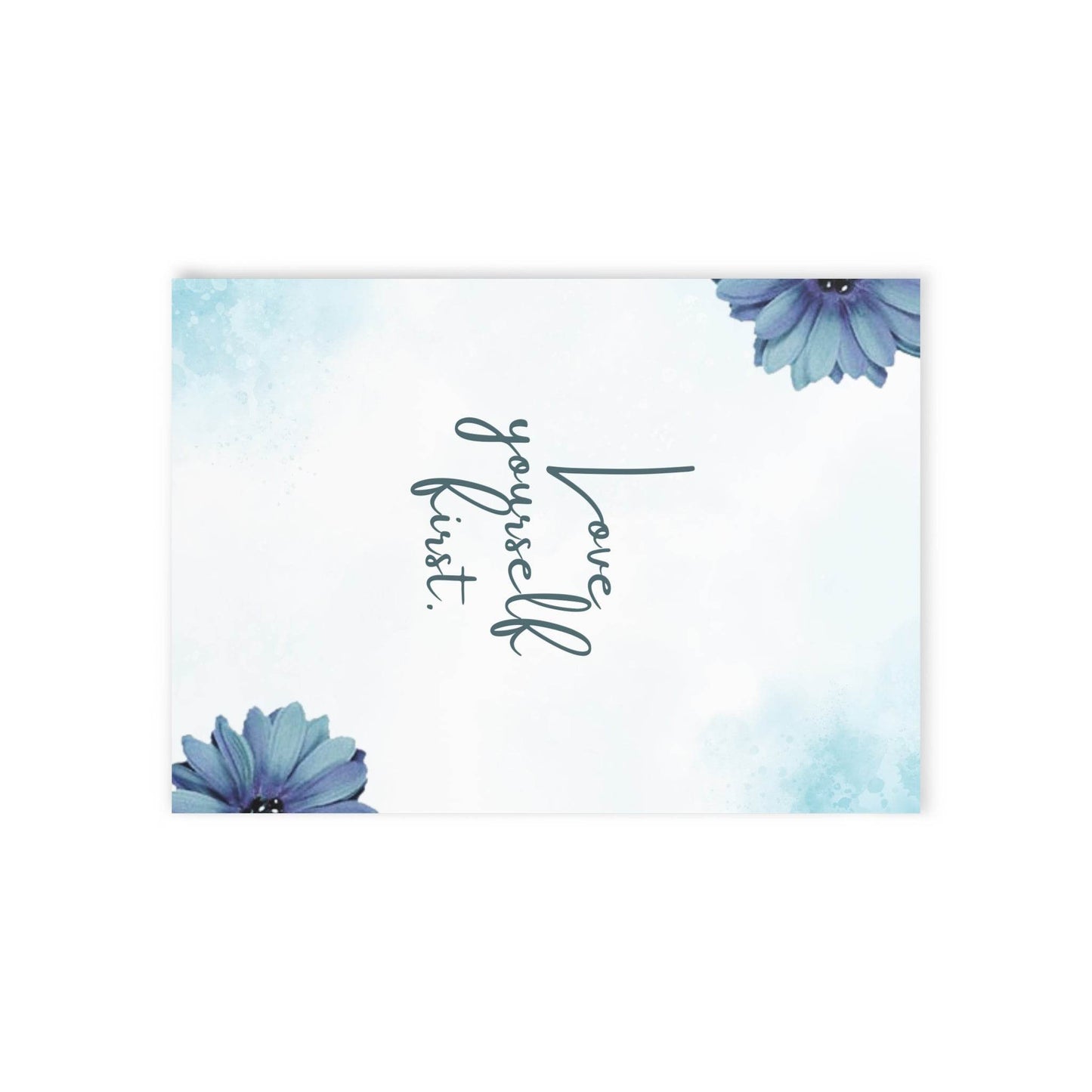The Dreamer's Bookshop Blue Flower "Love Yourself" Art Print Card - The Dreamer's Bookshop.