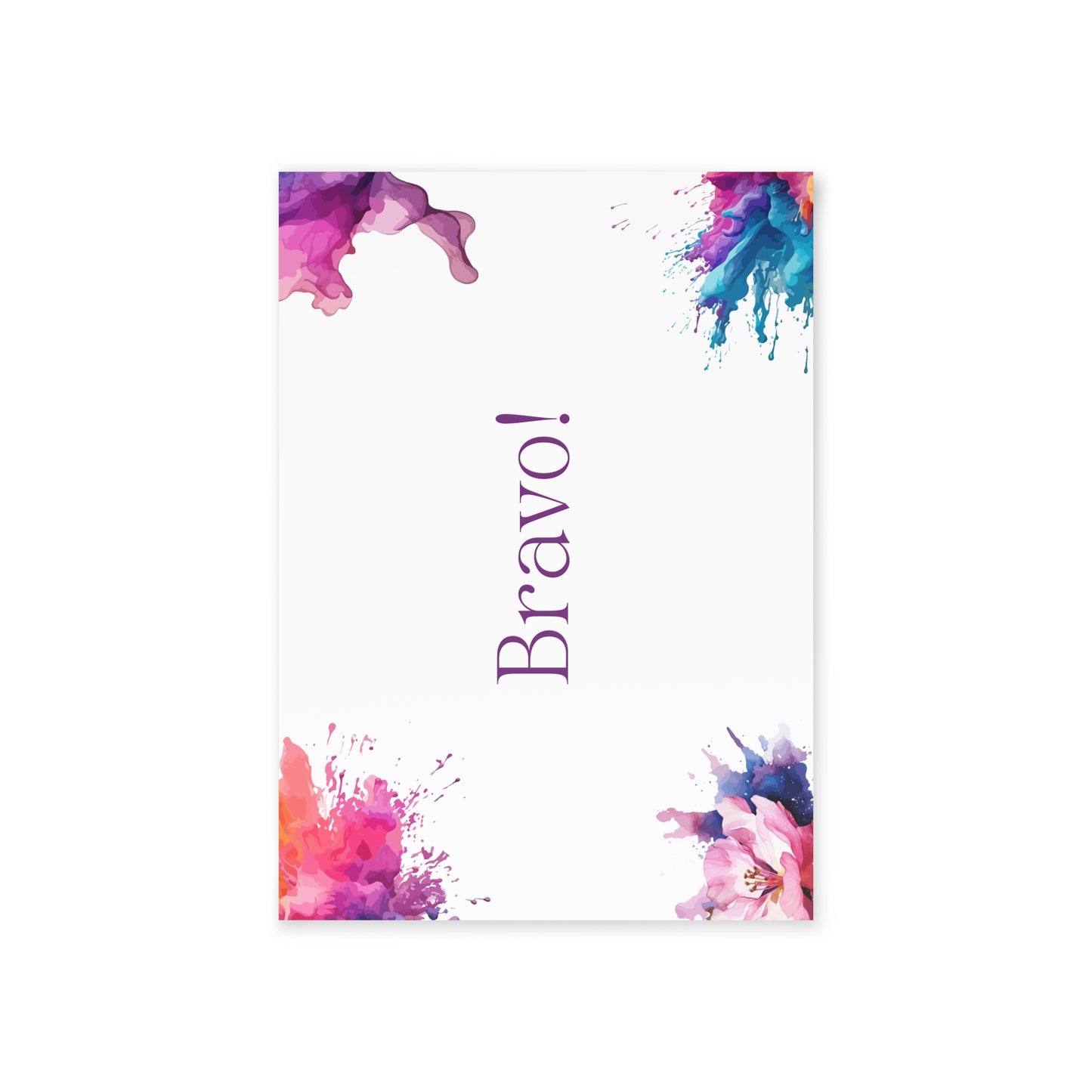 Watercolor Art Exclamation Card "Bravo" Joyful Print - The Dreamer's Bookshop.