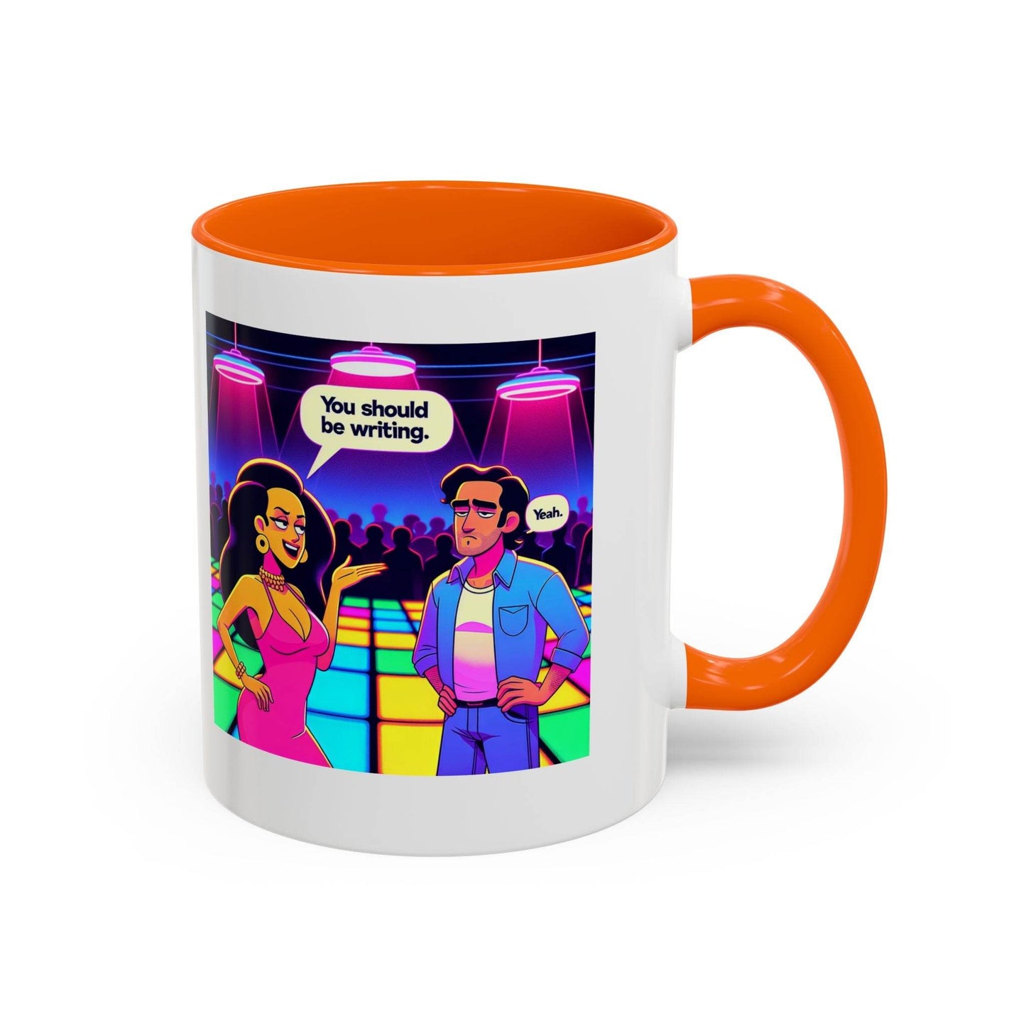 Retro Vibe Accent Coffee Mug - You should be writing - The Dreamer's Bookshop.