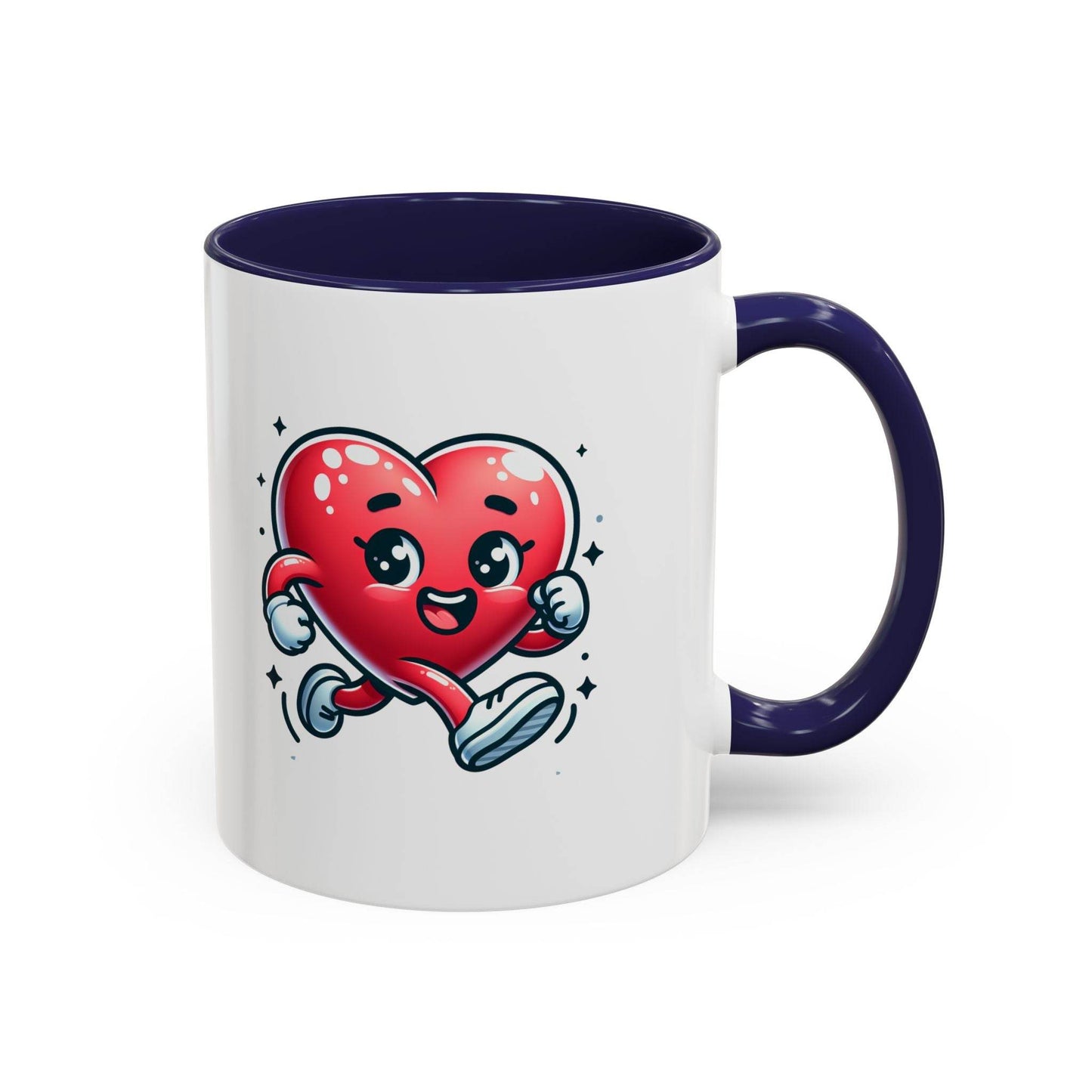 Playful Heart Running Coffee Mug - Cute Gift for Positive Thinkers - The Dreamer's Bookshop.