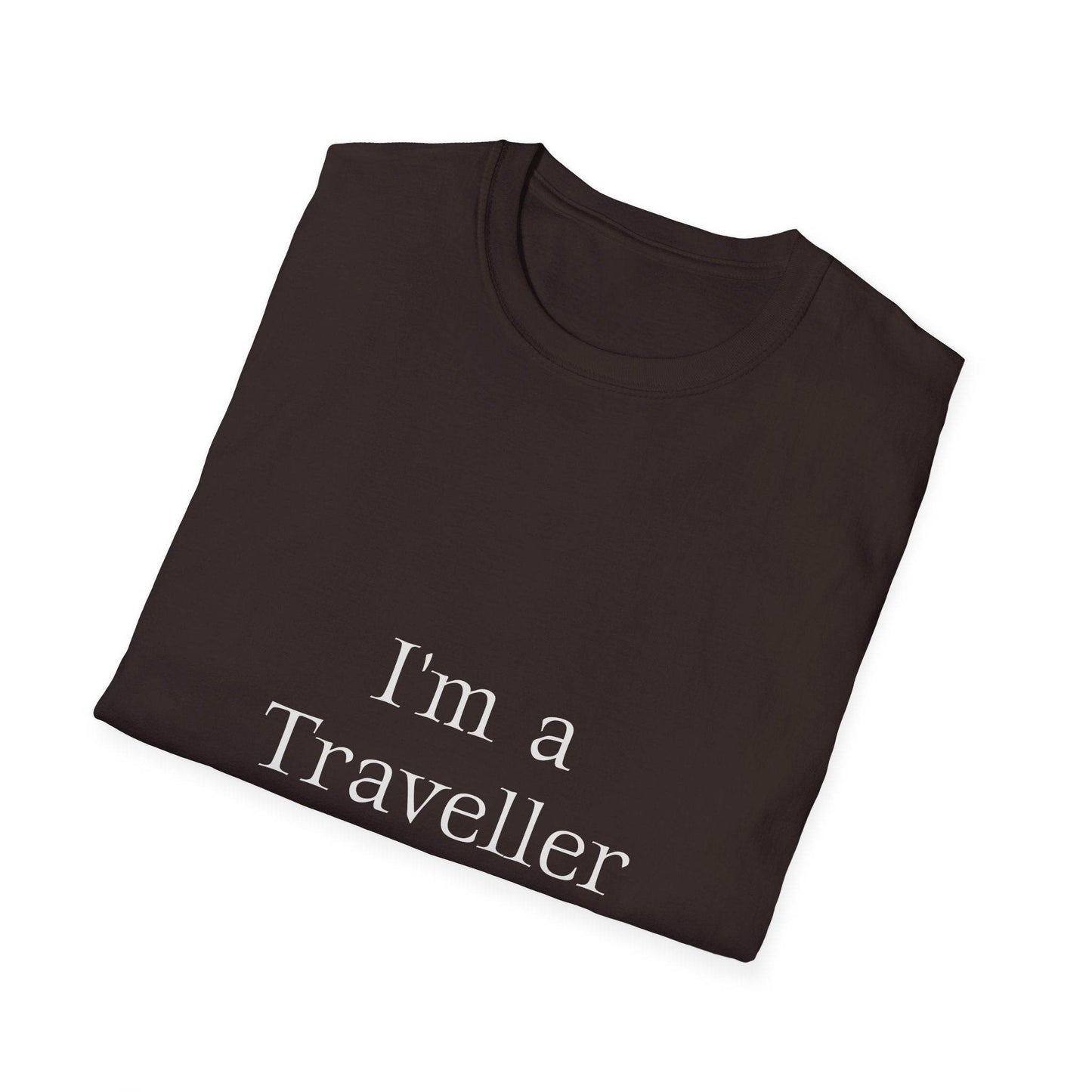 Unisex Softstyle T-Shirt - 'I'm a Traveller of Worlds' & 'Books Take Me Places Far & Beyond' - The Dreamer's Bookshop.