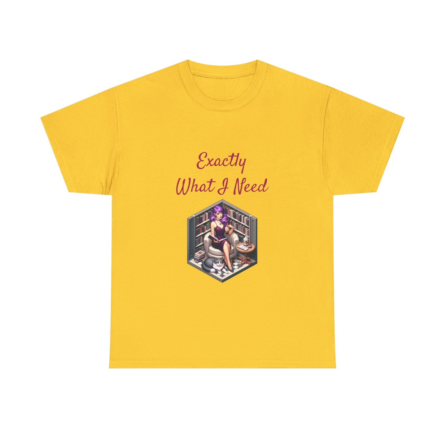 Book Lover's Unisex Heavy Cotton Tee - "What I Need" - The Dreamer's Bookshop.