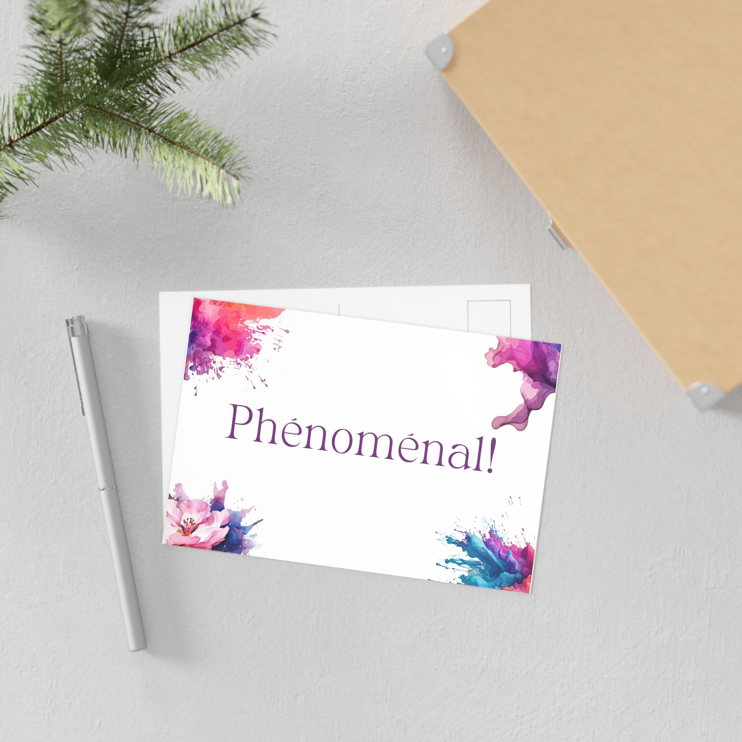 Watercolor Art Exclamation Card "Phénoménal" Joyful Print - The Dreamer's Bookshop.
