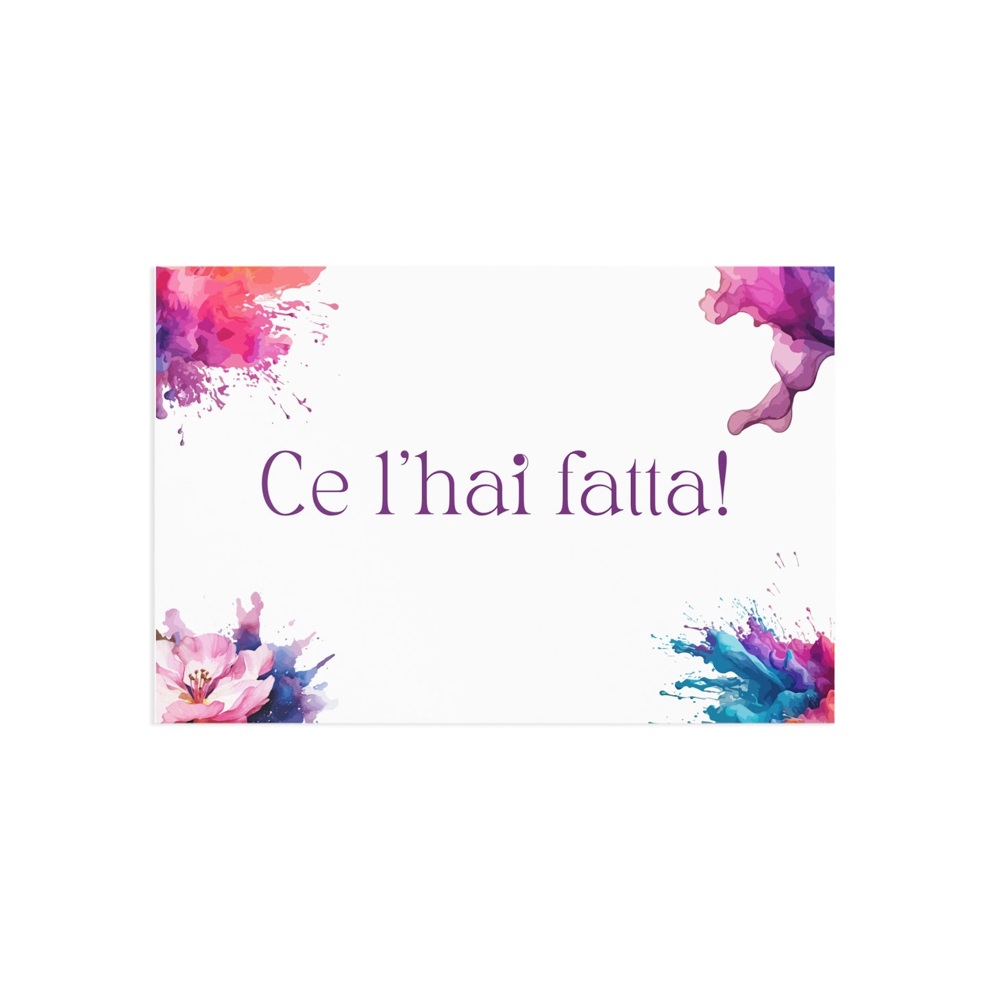Watercolor Art Exclamation Card "Ce l'hai fatta" Joyful Print - The Dreamer's Bookshop.