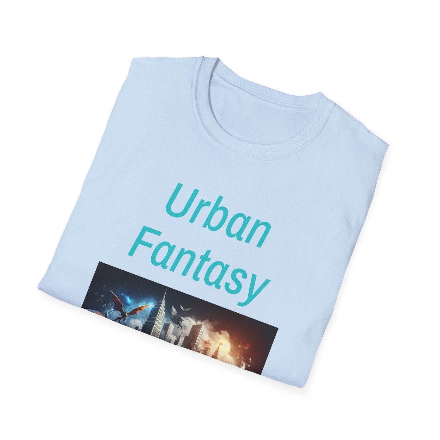 Urban Fantasy Unisex Softstyle T-Shirt - Dreamy Book Design for Book Lovers - The Dreamer's Bookshop.