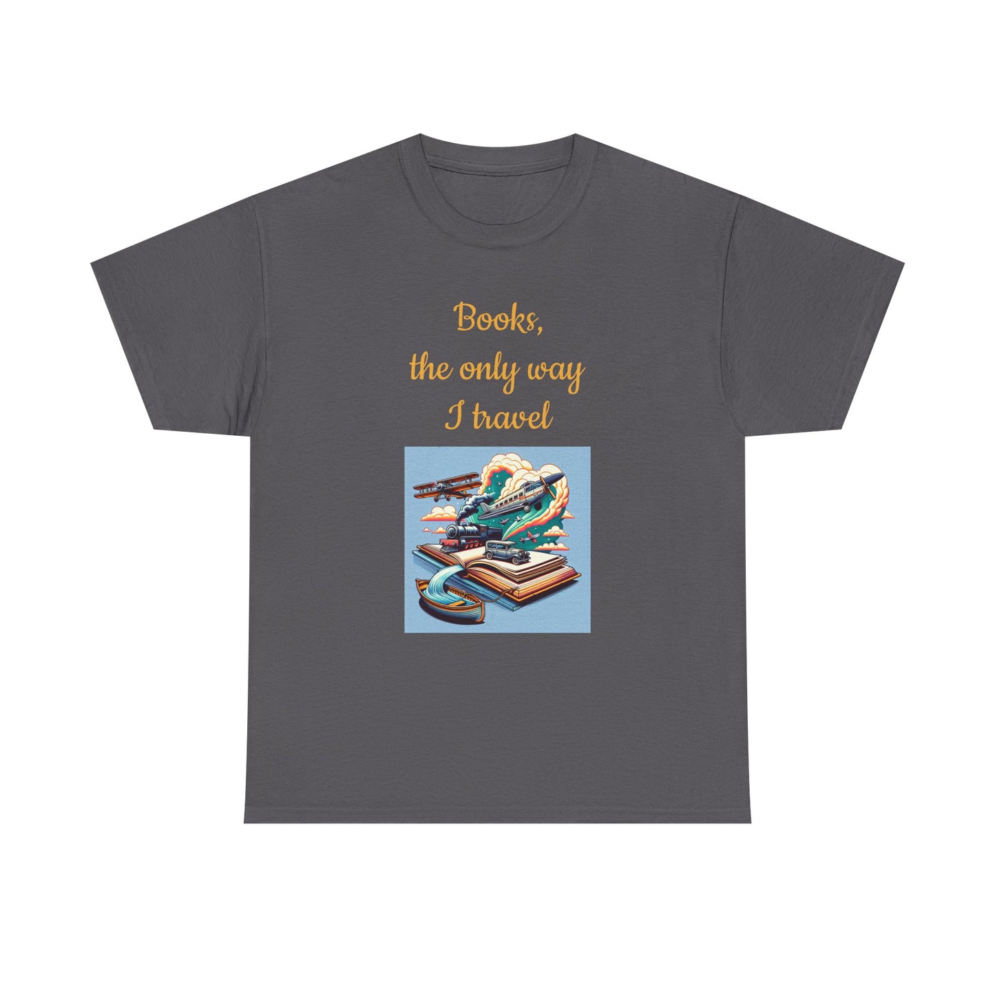 Book Lover's Unisex Heavy Cotton Tee - "Travel" - The Dreamer's Bookshop.